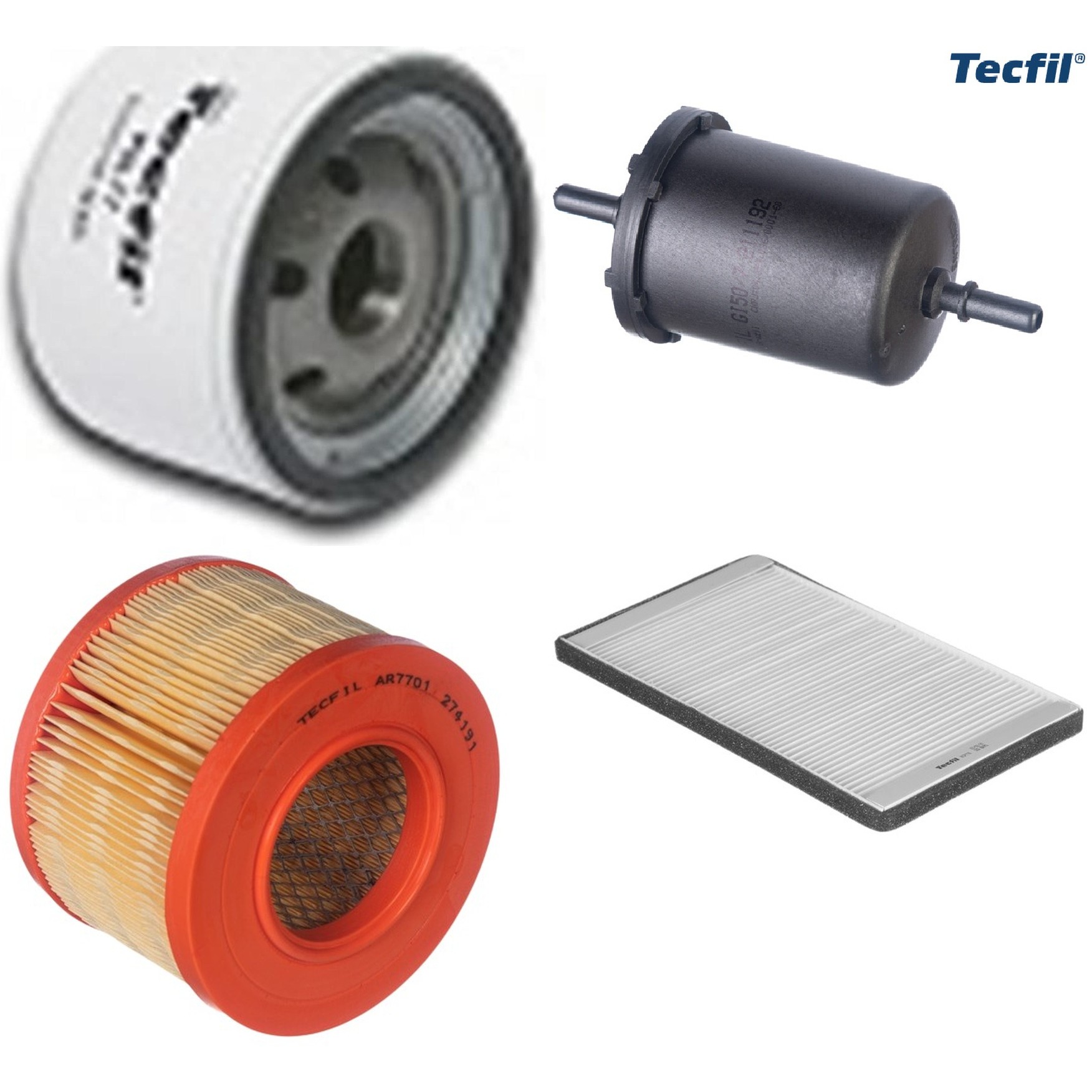 Kit Filtros de Ar do Motor, Óleo, Cabine e Combustível - Tecfil - ACP770 / AR7701 / GI50/7 / PSL77