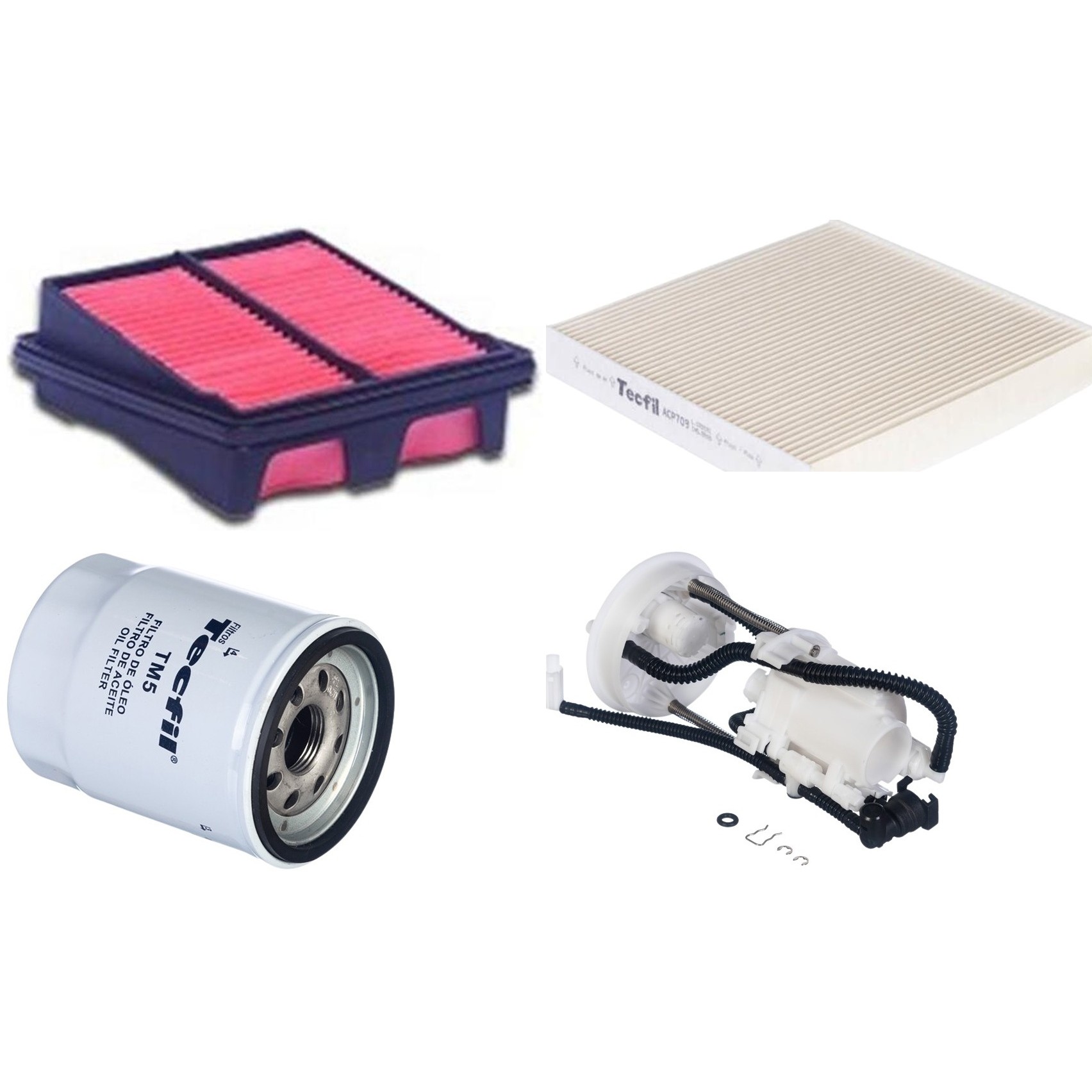Kit Filtros de Ar do Motor, Óleo, Cabine e Combustível - Tecfil - ACP709 / ARL1036 / FBT2356 / PSL55M-(TM5)