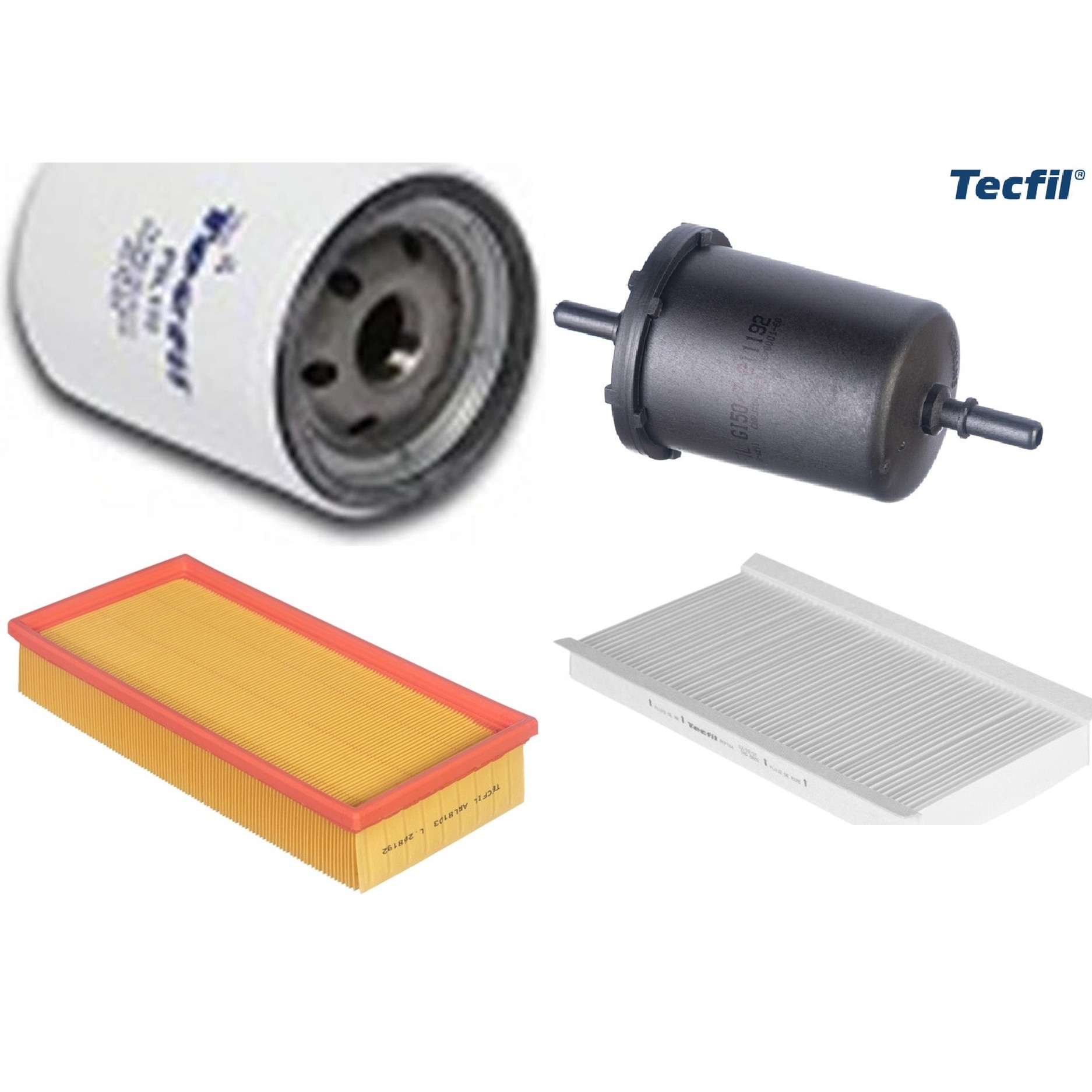 Kit Filtros de Ar do Motor, Óleo, Cabine e Combustível - Tecfil - ACP764 / ARL8103 / GI50/7 / PSL135