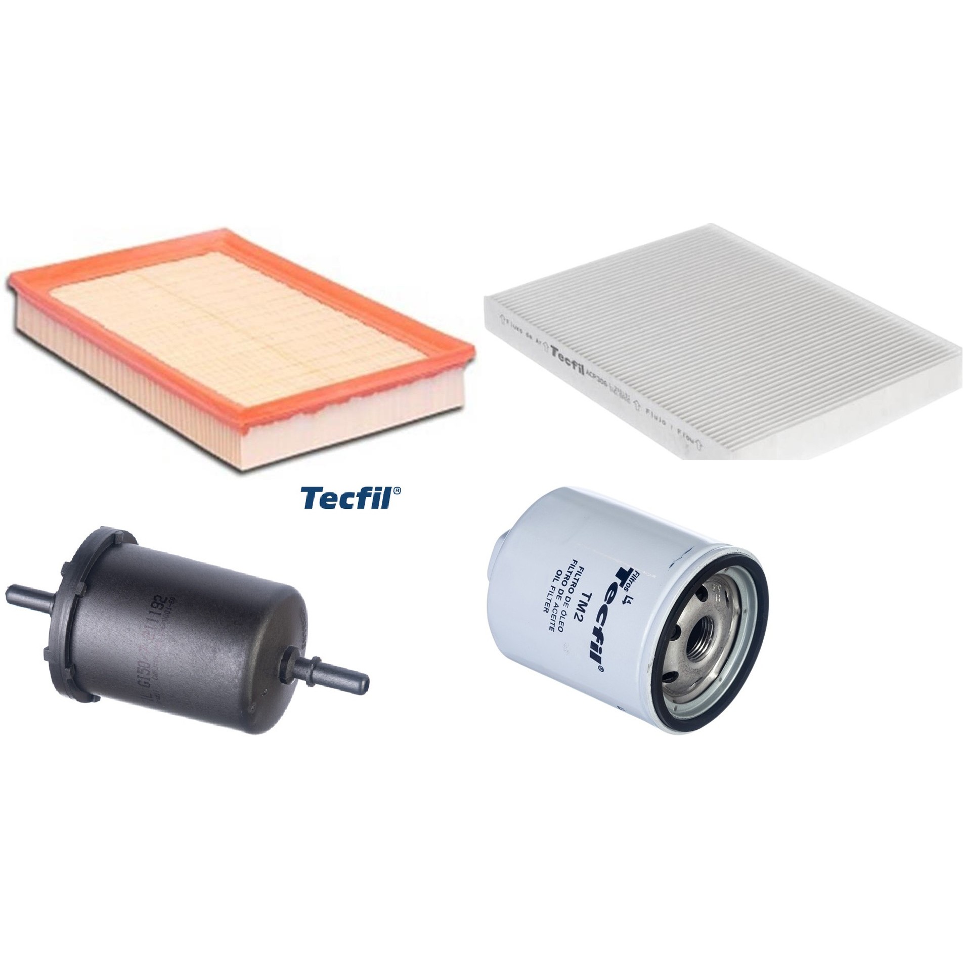 Kit Filtros de Ar do Motor, Óleo, Cabine e Combustível - Tecfil - ACP306 / ARL6095 / GI50/7 / PSL34MP-(TM2)