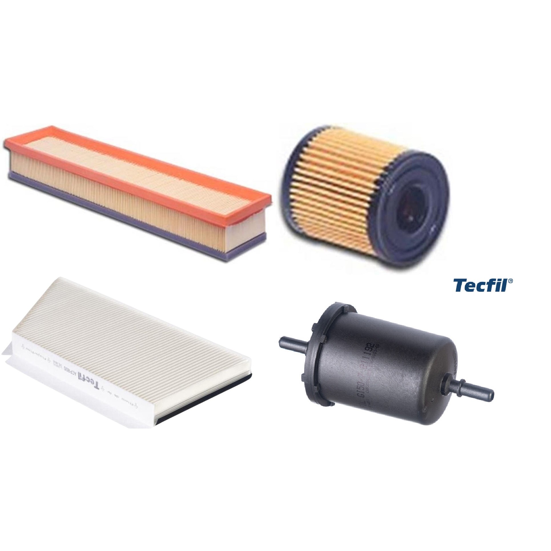 Kit Filtros de Ar do Motor, Óleo, Cabine e Combustível - Tecfil - ACP800 / ARL5049 / GI50/7 / PEL108