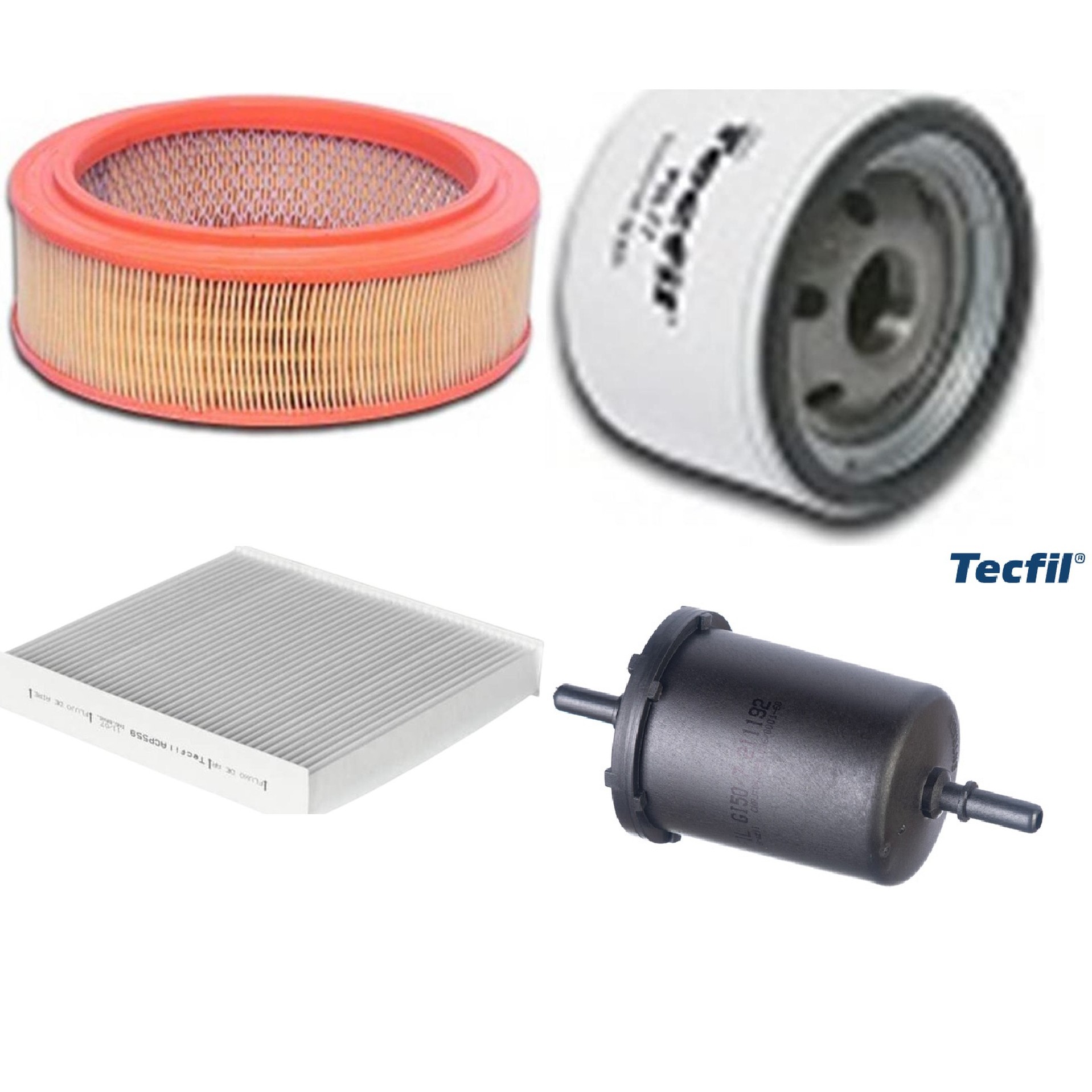 Kit Filtros de Ar do Motor, Óleo, Cabine e Combustível - Tecfil - ACP559 / AR7705 / GI50/7 / PSL77