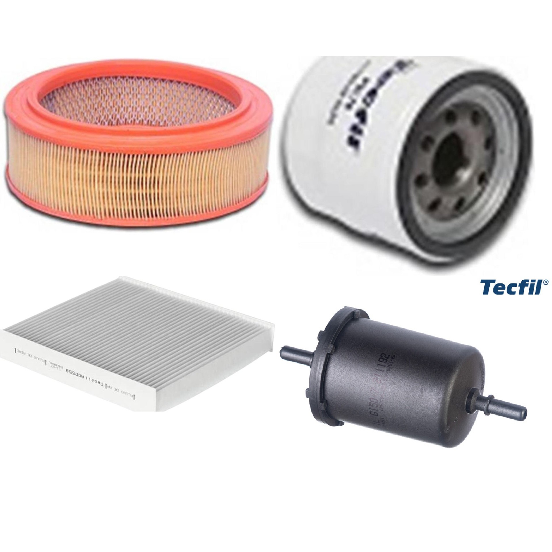 Kit Filtros de Ar do Motor, Óleo, Cabine e Combustível - Tecfil - ACP559 / AR7705 / GI50/7 / PSL78