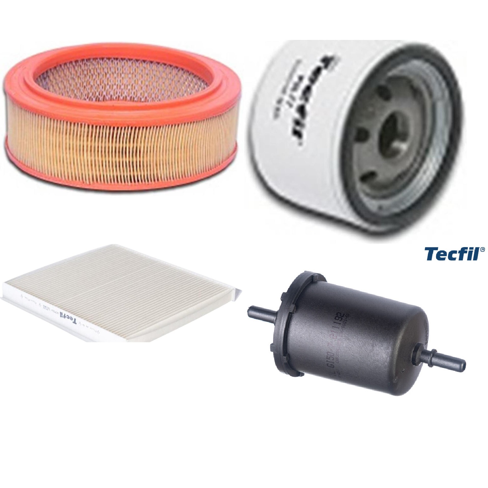 Kit Filtros de Ar do Motor, Óleo, Cabine e Combustível - Tecfil - ACP554 / AR7705 / GI50/7 / PSL77