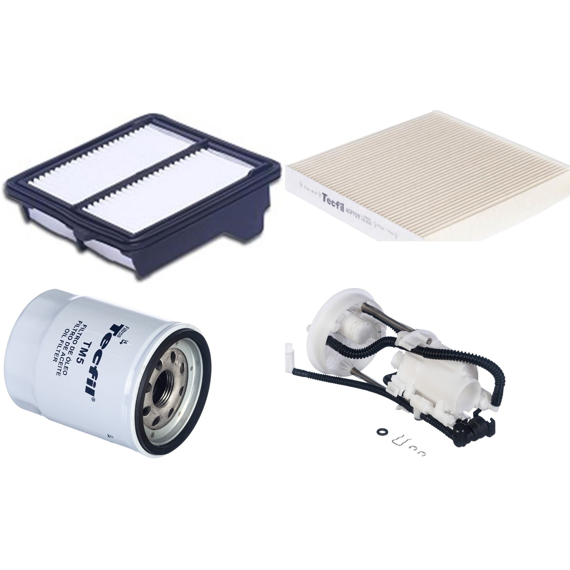 Kit Filtros de Ar do Motor, Óleo, Cabine e Combustível - Tecfil - ACP709 / ARL1035 / FBT2356 / PSL55M-(TM5)