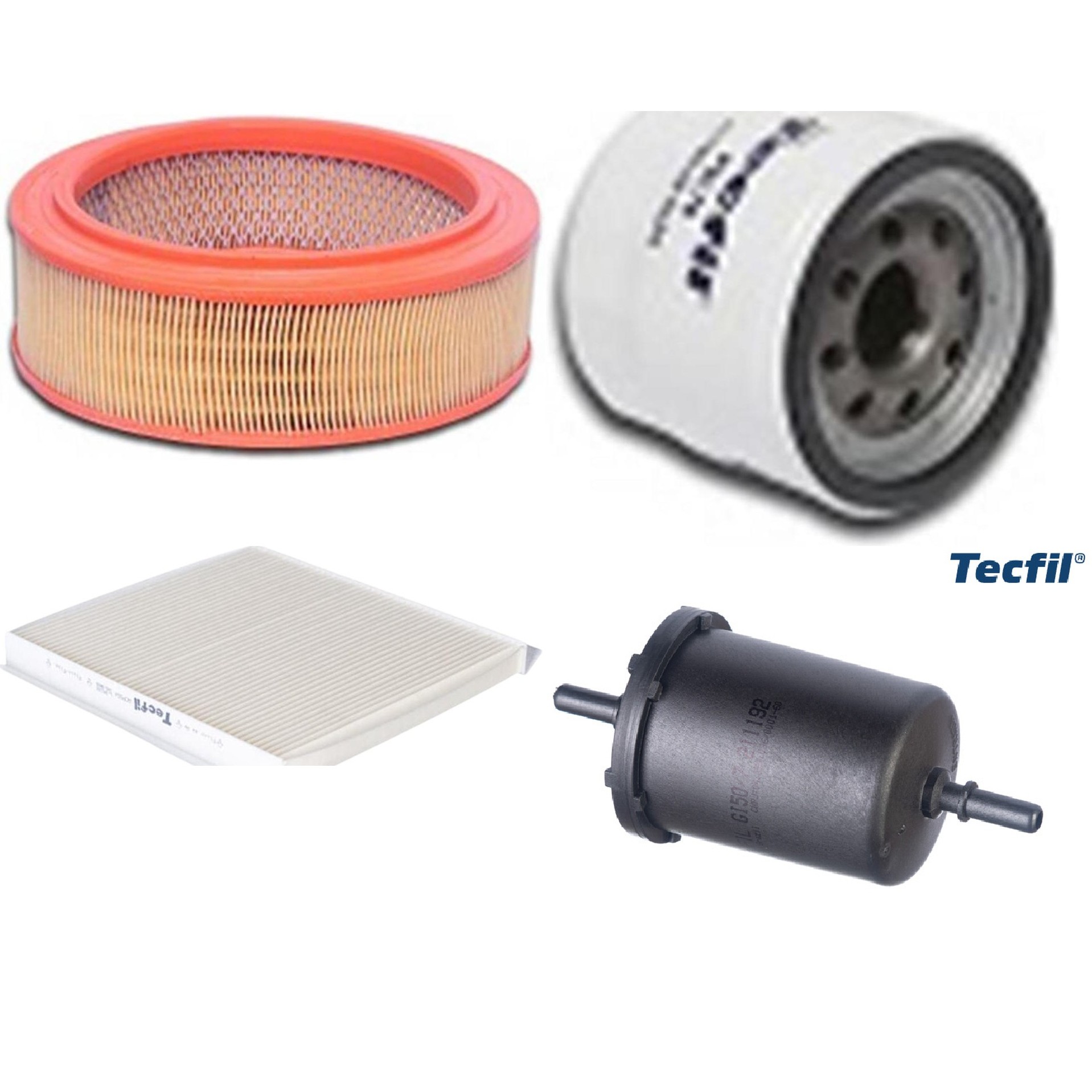 Kit Filtros de Ar do Motor, Óleo, Cabine e Combustível - Tecfil - ACP554 / AR7705 / GI50/7 / PSL78