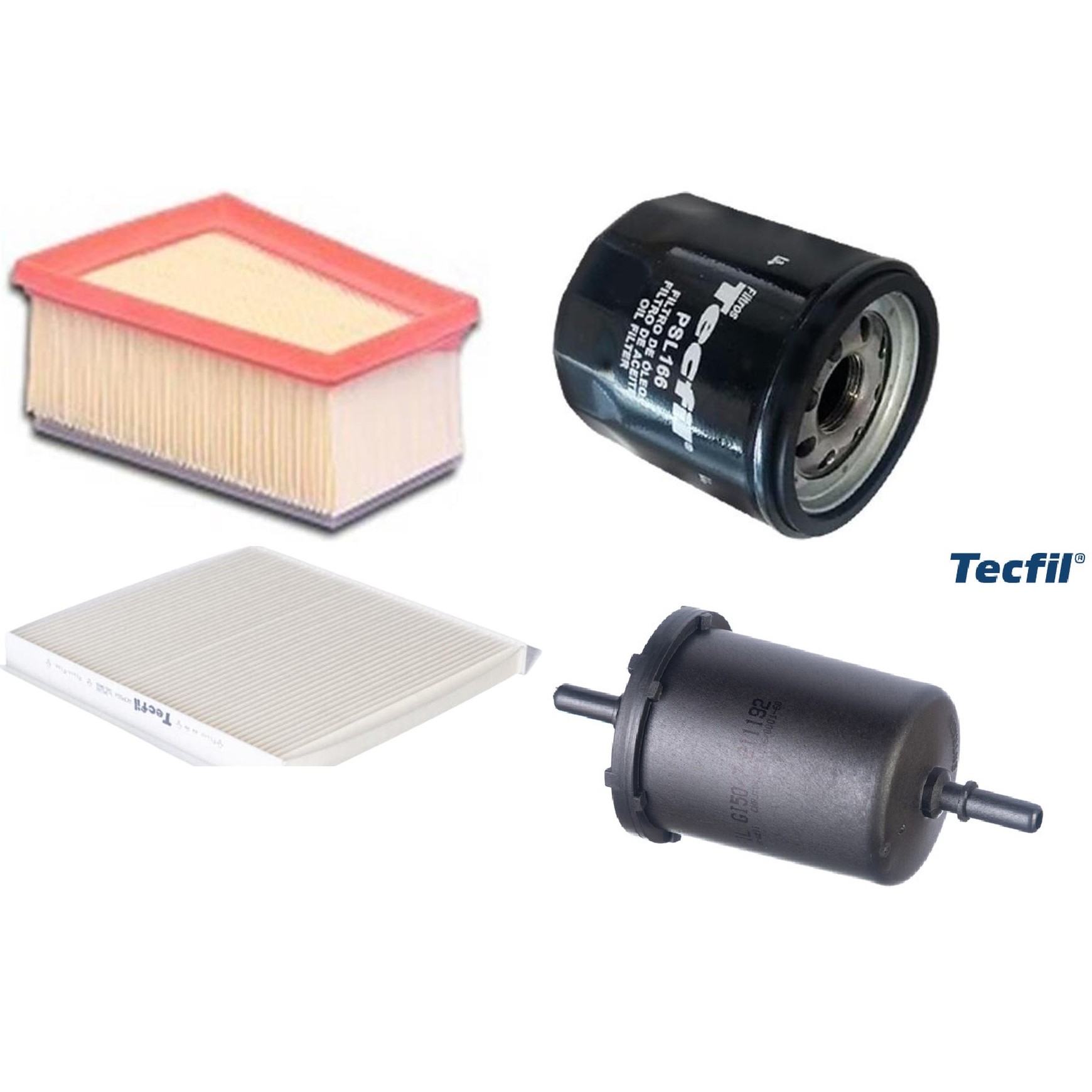 Kit Filtros de Ar do Motor, Óleo, Cabine e Combustível - Tecfil - ACP554 / ART5051 / GI50/7 / PSL166