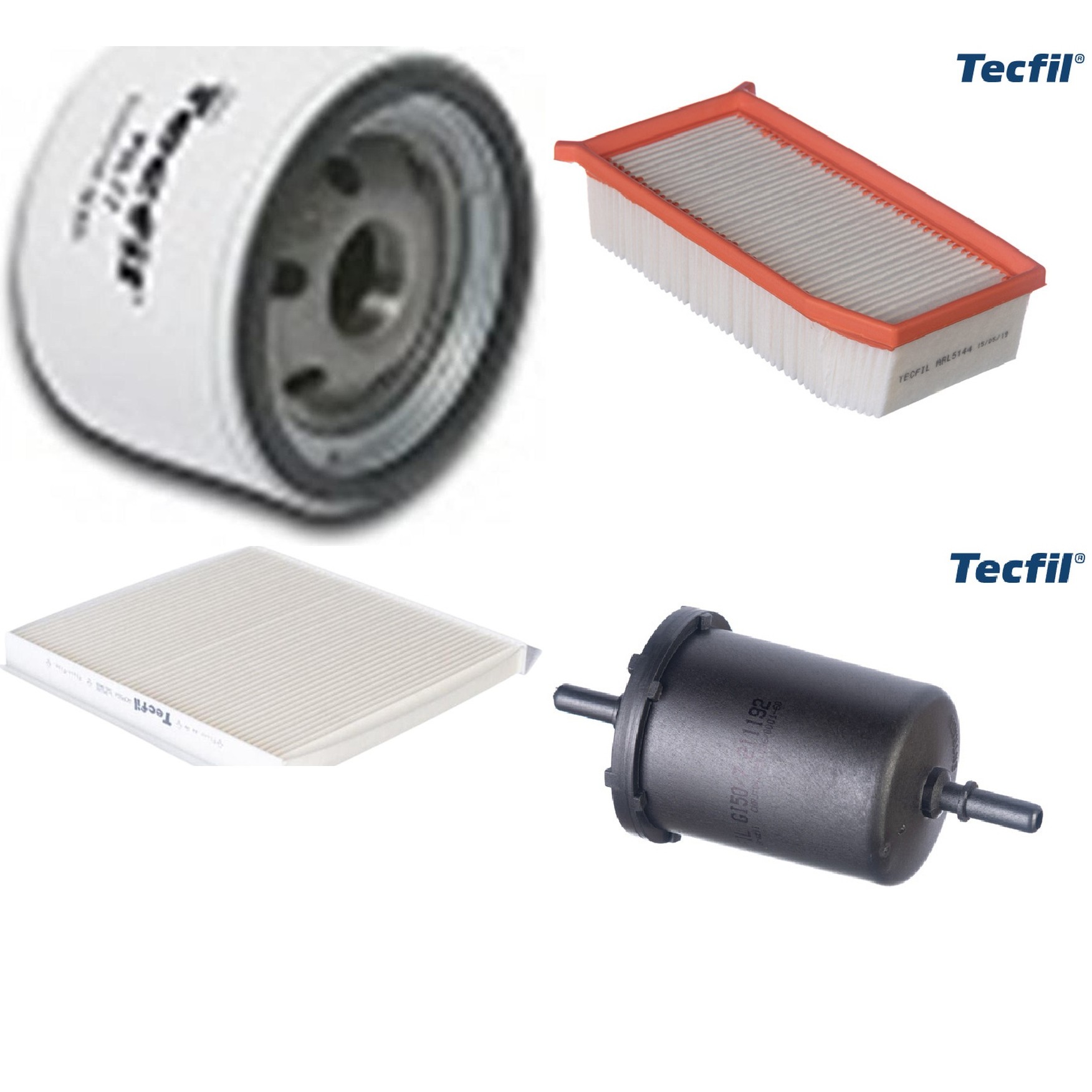 Kit Filtros de Ar do Motor, Óleo, Cabine e Combustível - Tecfil - ACP554 / ARL5144 / GI50/7 / PSL77