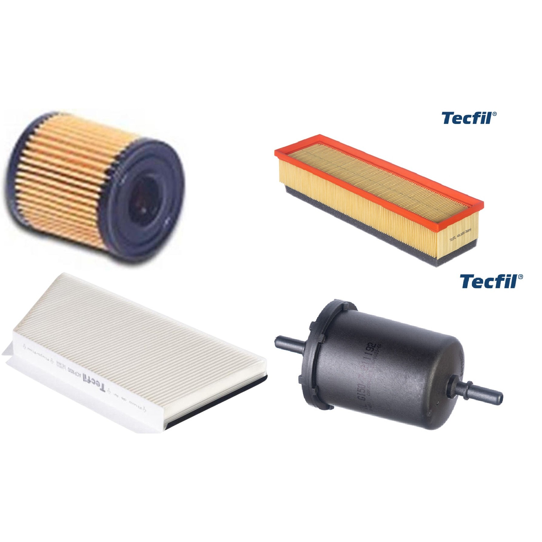 Kit Filtros de Ar do Motor, Óleo, Cabine e Combustível - Tecfil - ACP800 / ARL5055 / GI50/7 / PEL108