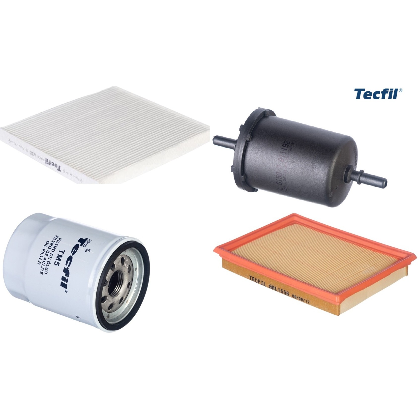 Kit Filtros de Ar do Motor, Óleo, Cabine e Combustível - Tecfil - ACP730 / ARL1658 / GI50/7 / PSL55M-(TM5)
