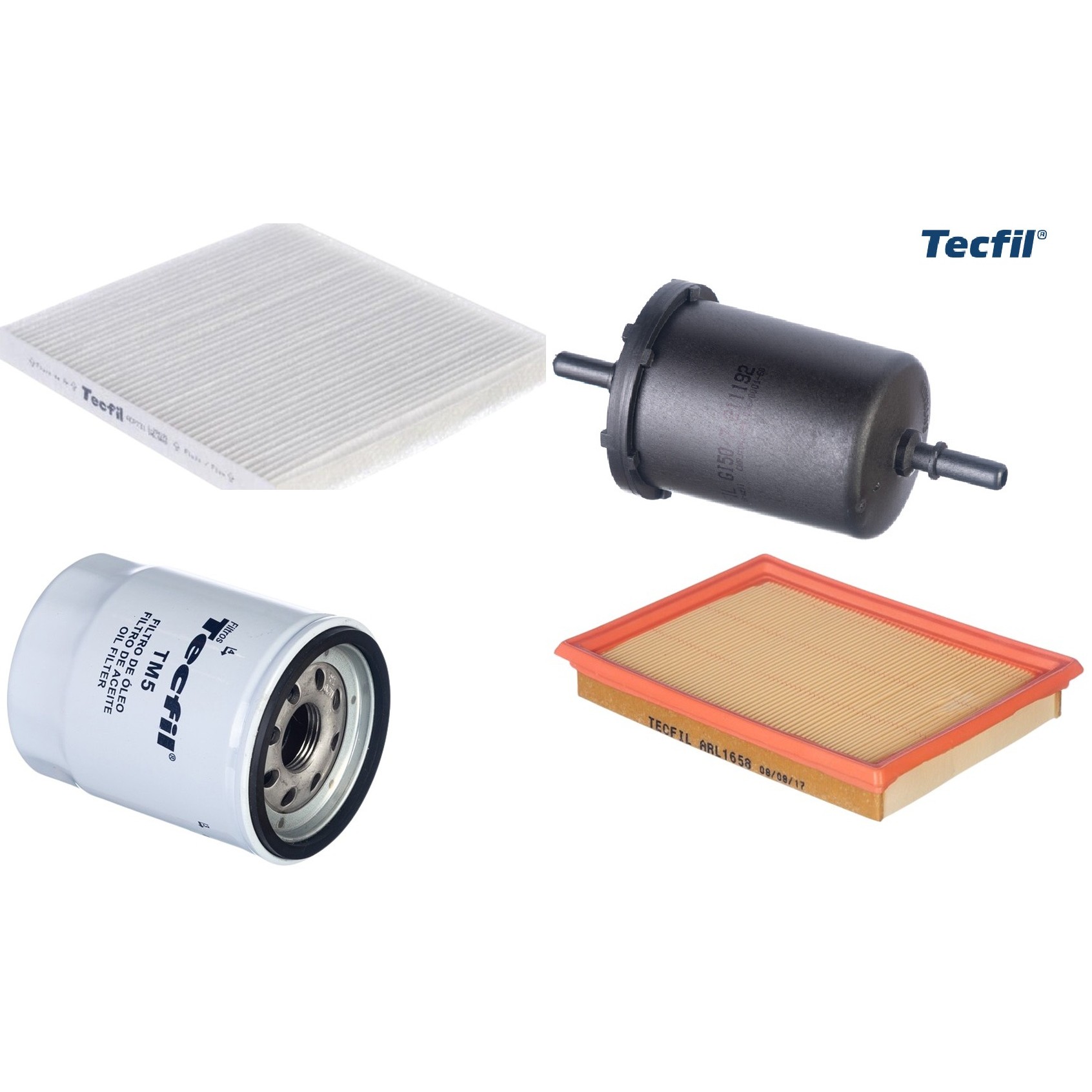 Kit Filtros de Ar do Motor, Óleo, Cabine e Combustível - Tecfil - ACP731 / ARL1658 / GI50/7 / PSL55M-(TM5)