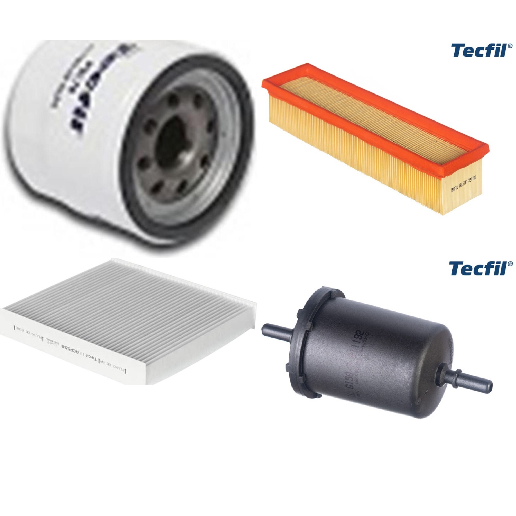 Kit Filtros de Ar do Motor, Óleo, Cabine e Combustível - Tecfil - ACP559 / ARL5141 / GI50/7 / PSL78