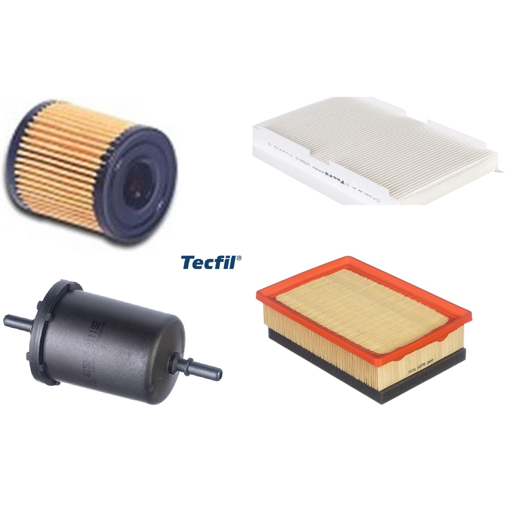 Kit Filtros de Ar do Motor, Óleo, Cabine e Combustível - Tecfil - ACP903 / ARL8110 / GI50/7 / PEL108