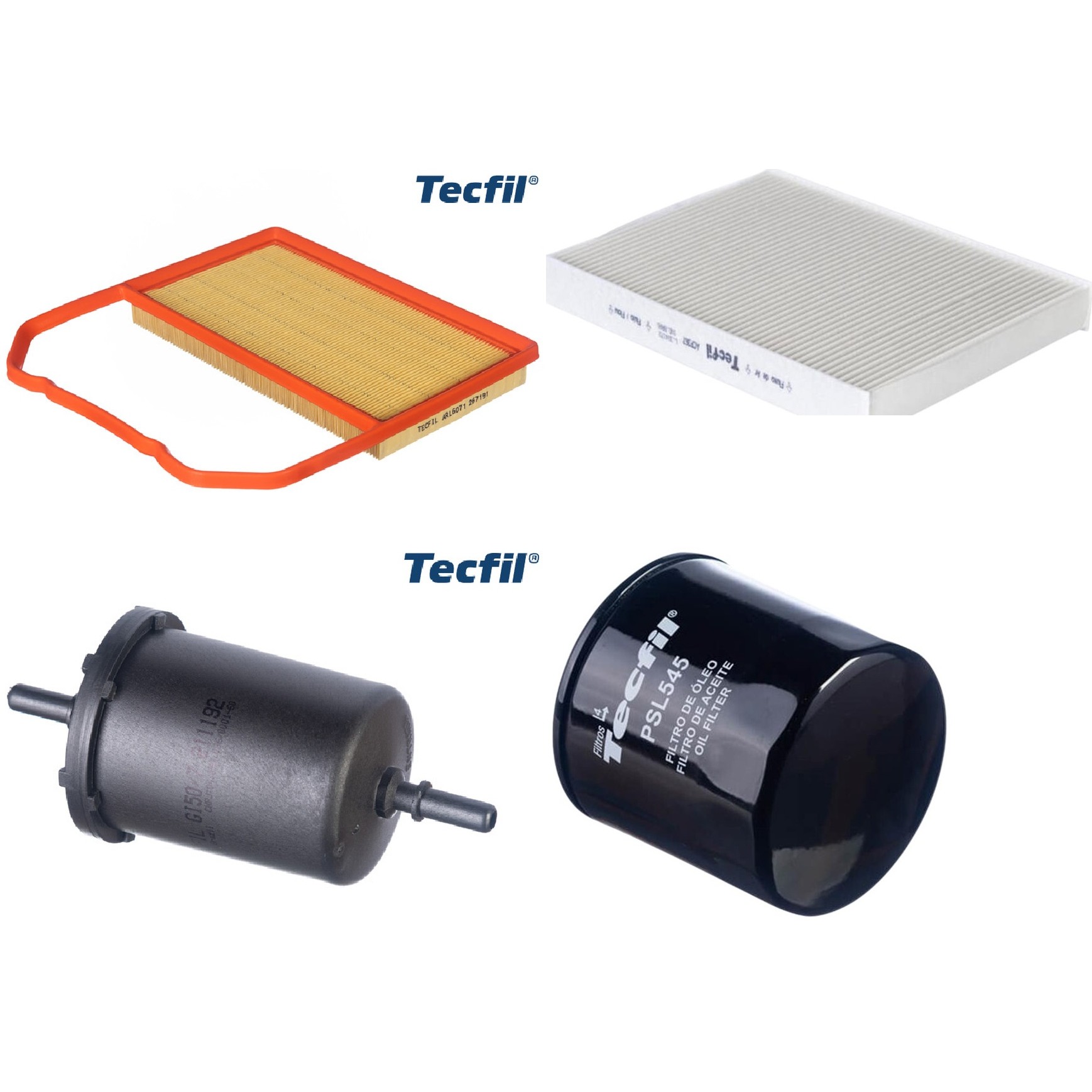 Kit Filtros de Ar do Motor, Óleo, Cabine e Combustível - Tecfil - ACP367 / ARL6071 / GI50/7 / PSL545