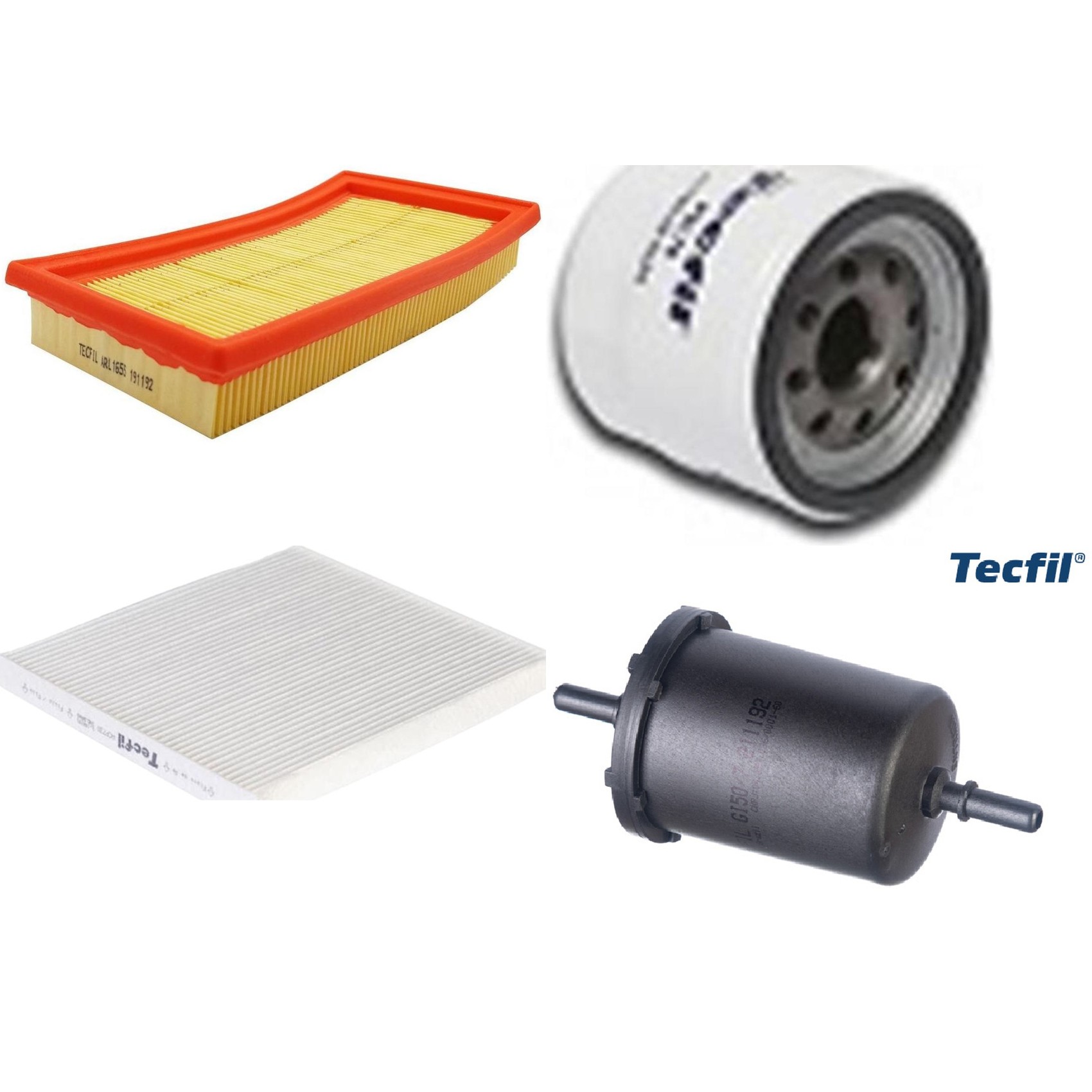 Kit Filtros de Ar do Motor, Óleo, Cabine e Combustível - Tecfil - ACP730 / ARL1655 / GI50/7 / PSL78