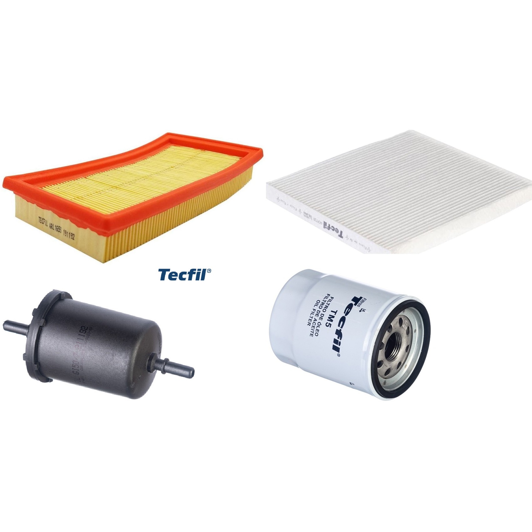 Kit Filtros de Ar do Motor, Óleo, Cabine e Combustível - Tecfil - ACP730 / ARL1655 / GI50/7 / PSL55M-(TM5)