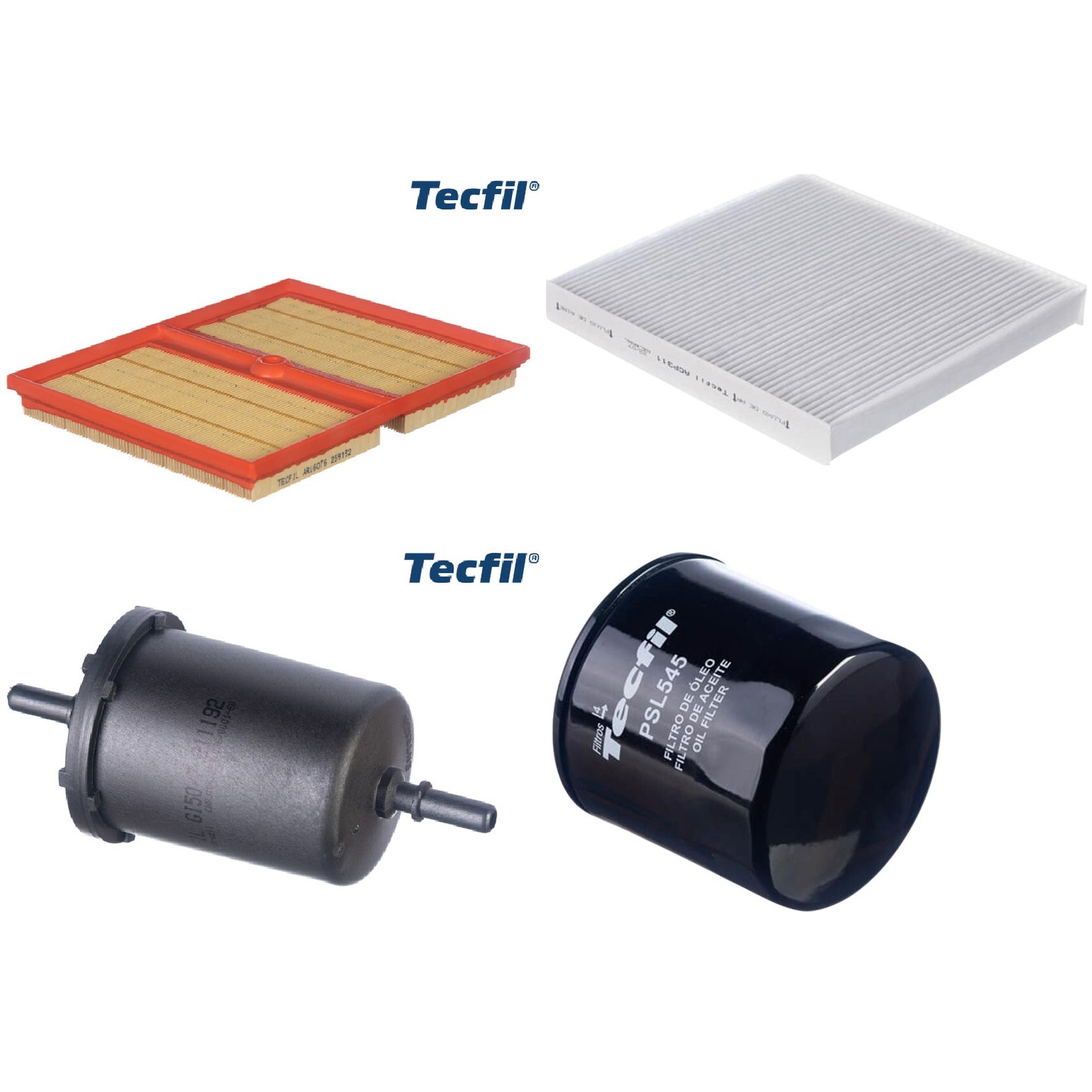 Kit Filtros de Ar do Motor, Óleo, Cabine e Combustível - Tecfil - ACP311 / ARL6076 / GI50/7 / PSL545