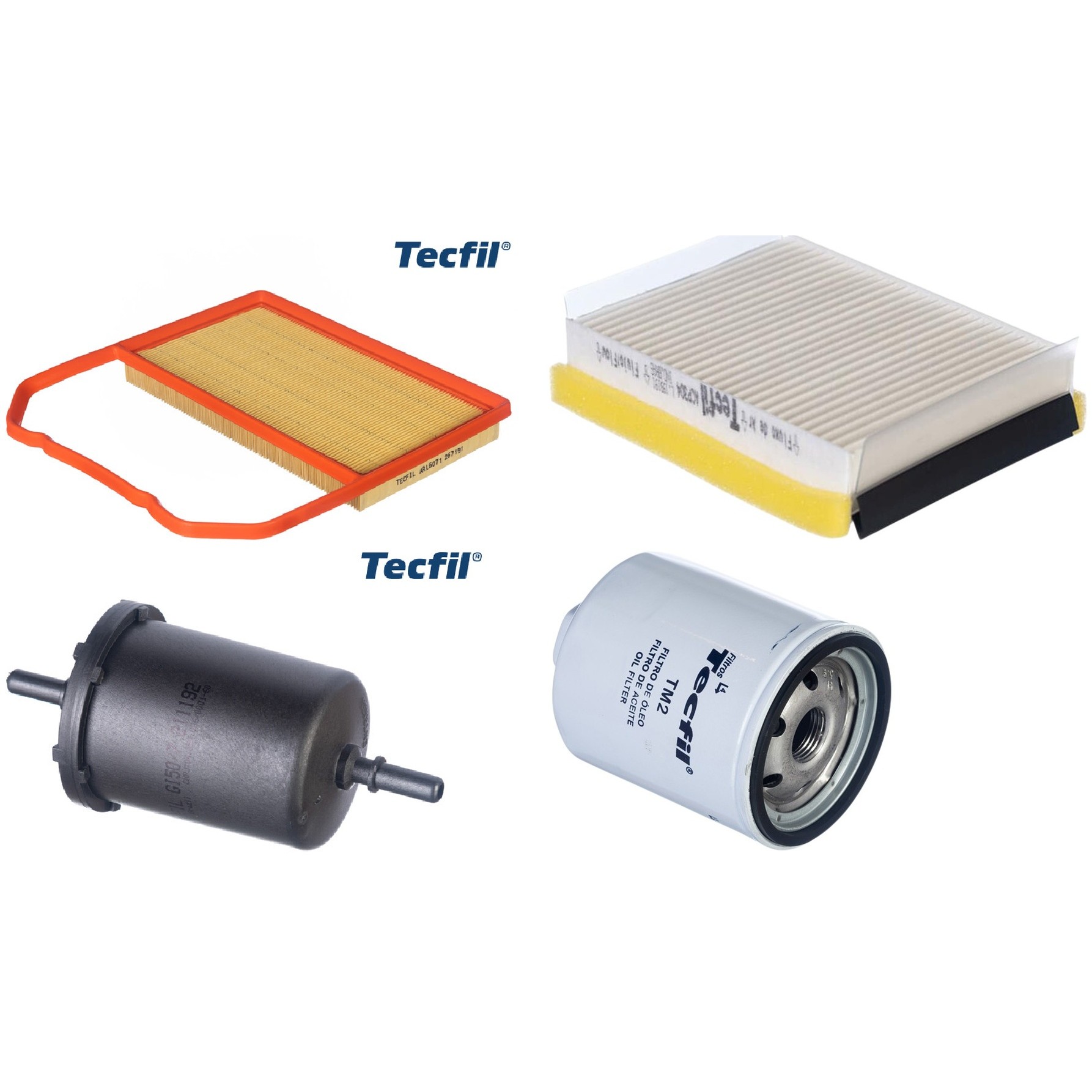 Kit Filtros de Ar do Motor, Óleo, Cabine e Combustível - Tecfil - ACP304 / ARL6071 / GI50/7 / PSL34MP-(TM2)