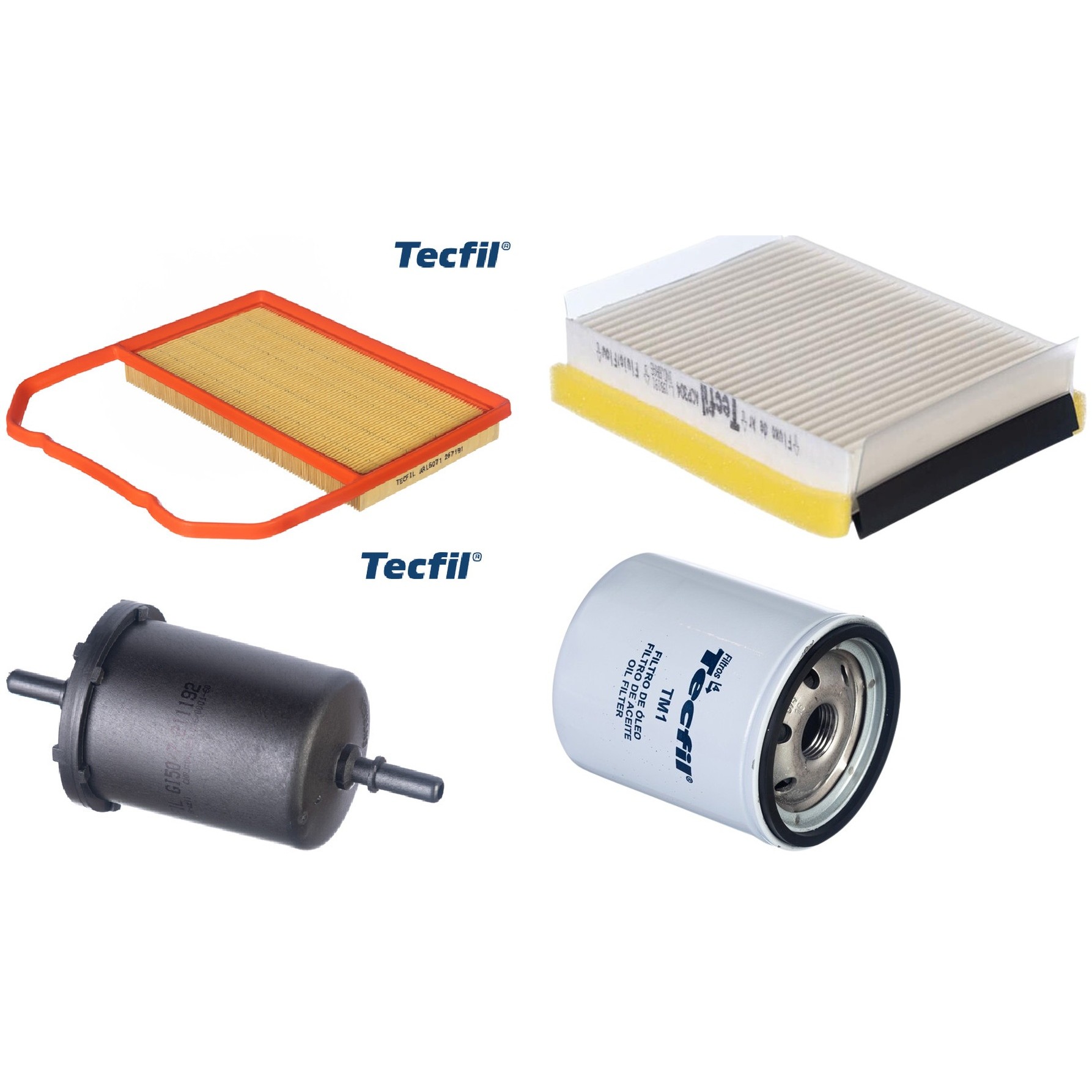 Kit Filtros de Ar do Motor, Óleo, Cabine e Combustível - Tecfil - ACP304 / ARL6071 / GI50/7 / PSL34M-(TM1)