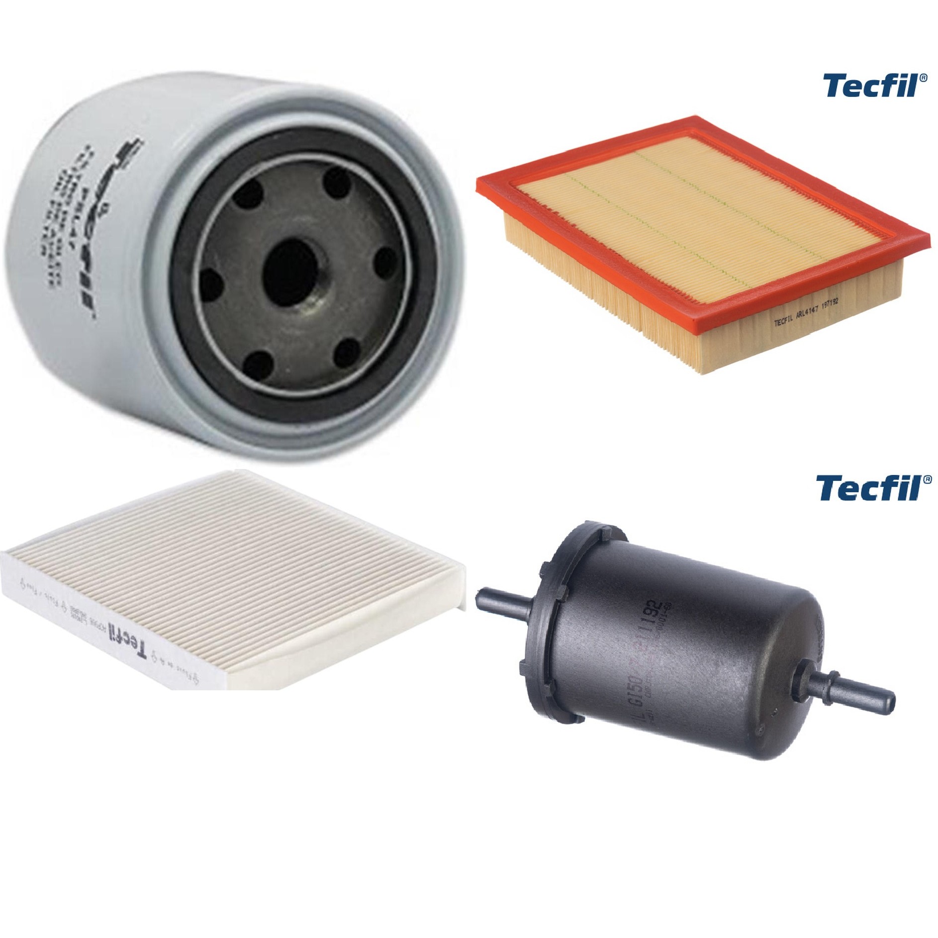Kit Filtros de Ar do Motor, Óleo, Cabine e Combustível - Tecfil - ACP906 / ARL4147 / GI50/7 / PSL47