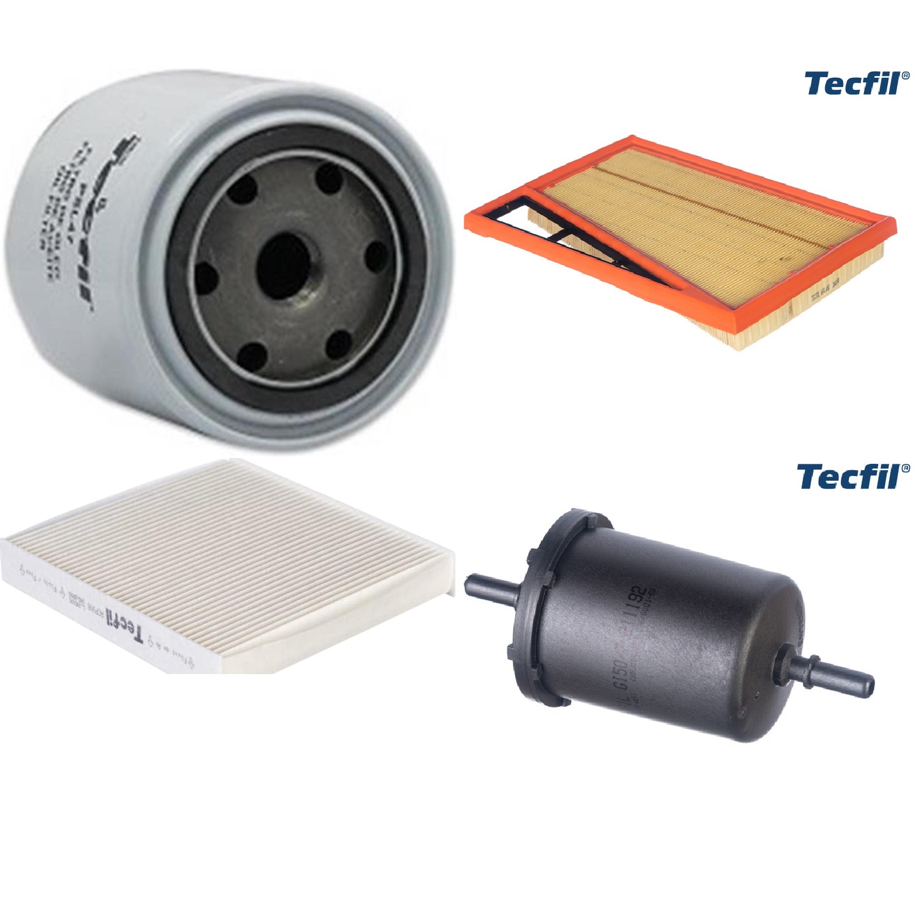 Kit Filtros de Ar do Motor, Óleo, Cabine e Combustível - Tecfil - ACP906 / ARL4161 / GI50/7 / PSL47