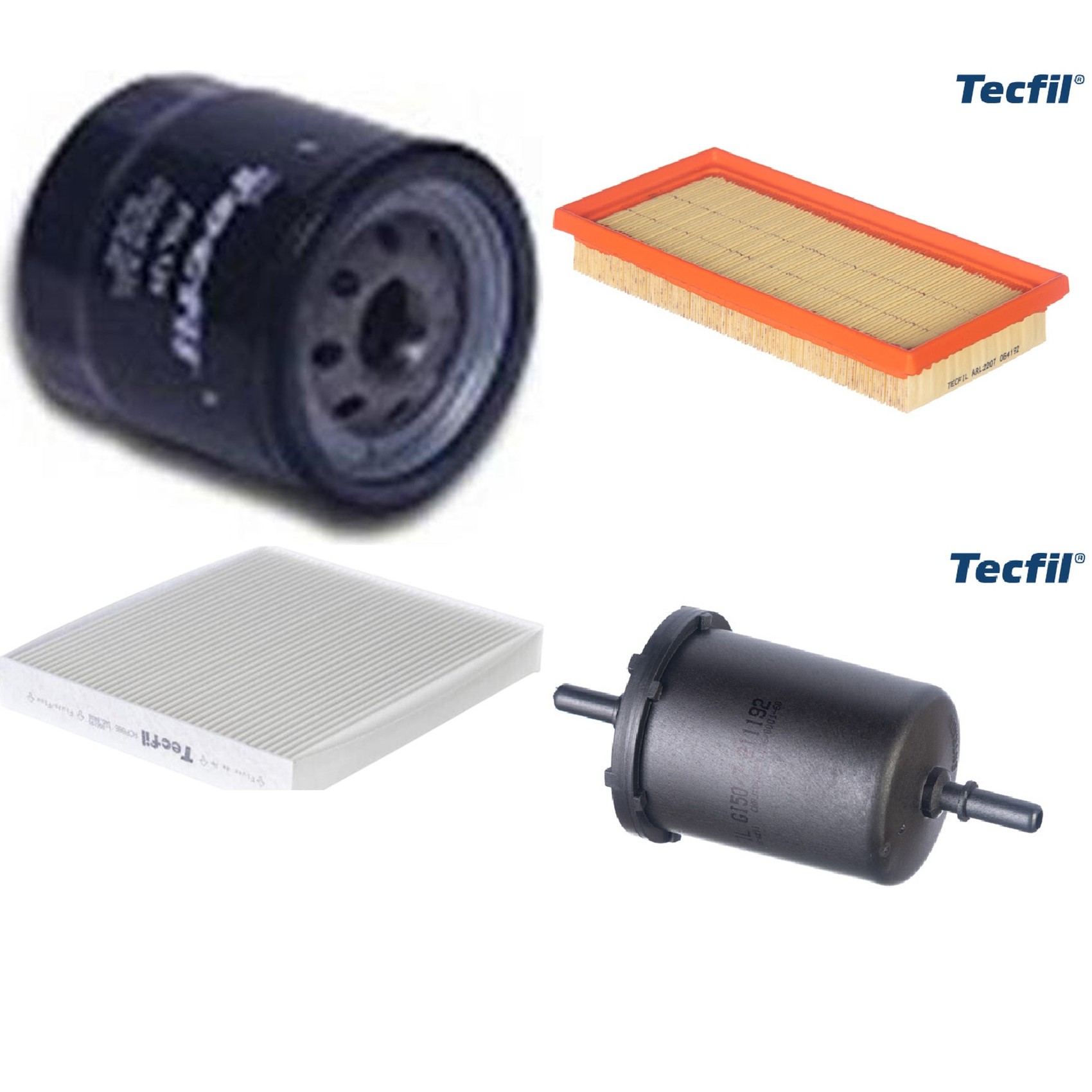 Kit Filtros de Ar do Motor, Óleo, Cabine e Combustível - Tecfil - ACP886 / ARL2207 / GI50/7 / PSL129