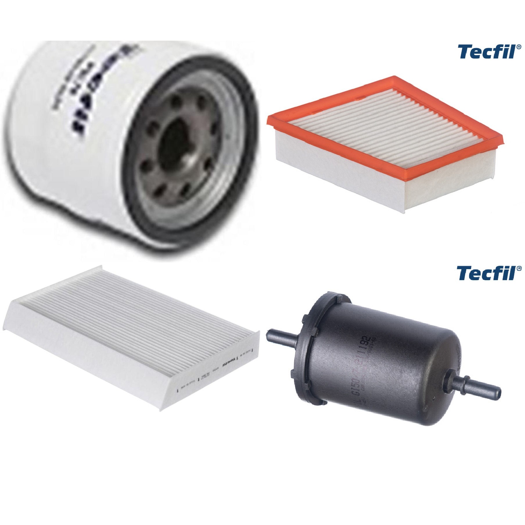 Kit Filtros de Ar do Motor, Óleo, Cabine e Combustível - Tecfil - ACP555 / ARL5143 / GI50/7 / PSL78