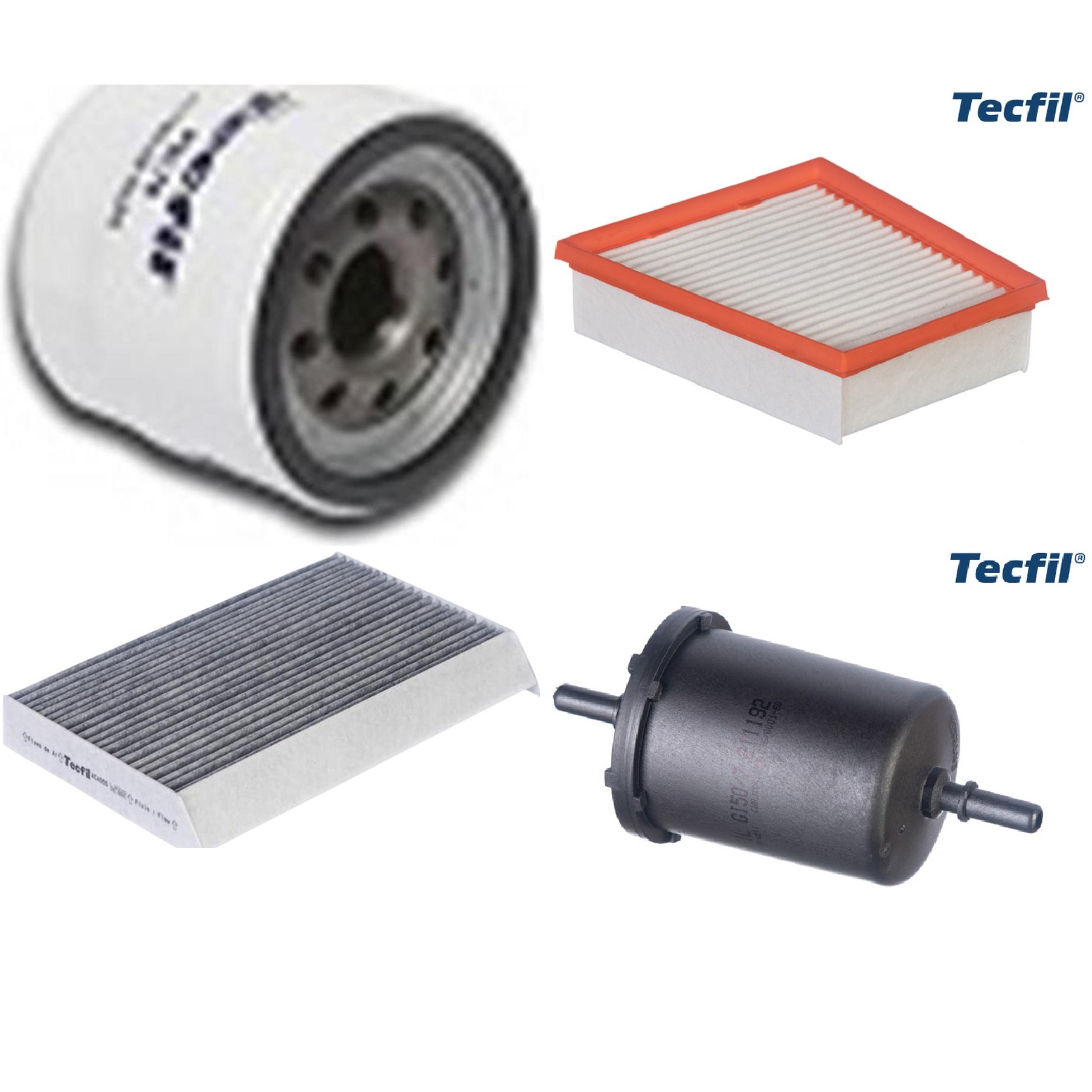 Kit Filtros de Ar do Motor, Óleo, Cabine e Combustível - Tecfil - ACA555 / ARL5143 / GI50/7 / PSL78