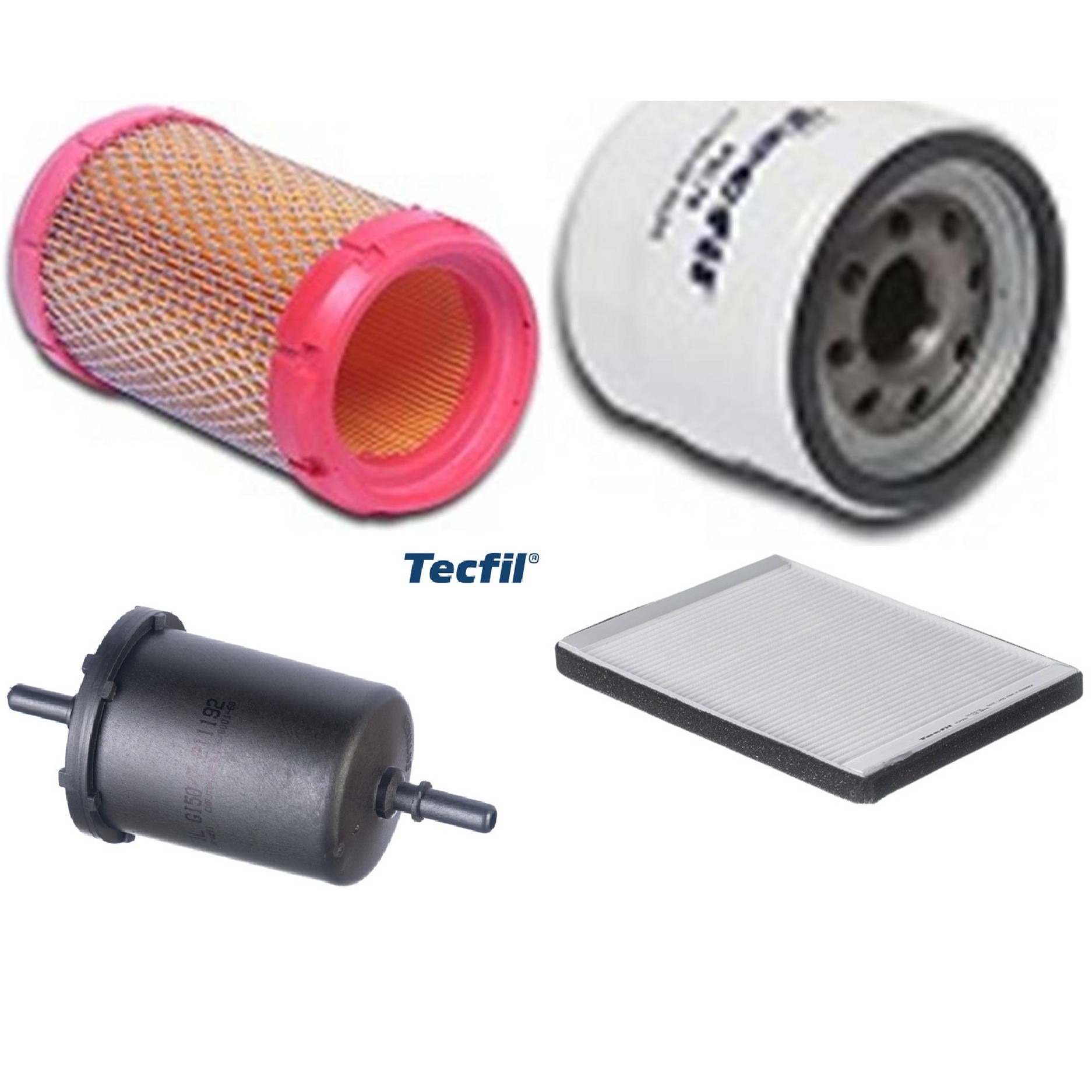 Kit Filtros de Ar do Motor, Óleo, Cabine e Combustível - Tecfil - ACP553 / AR7704 / GI50/7 / PSL78