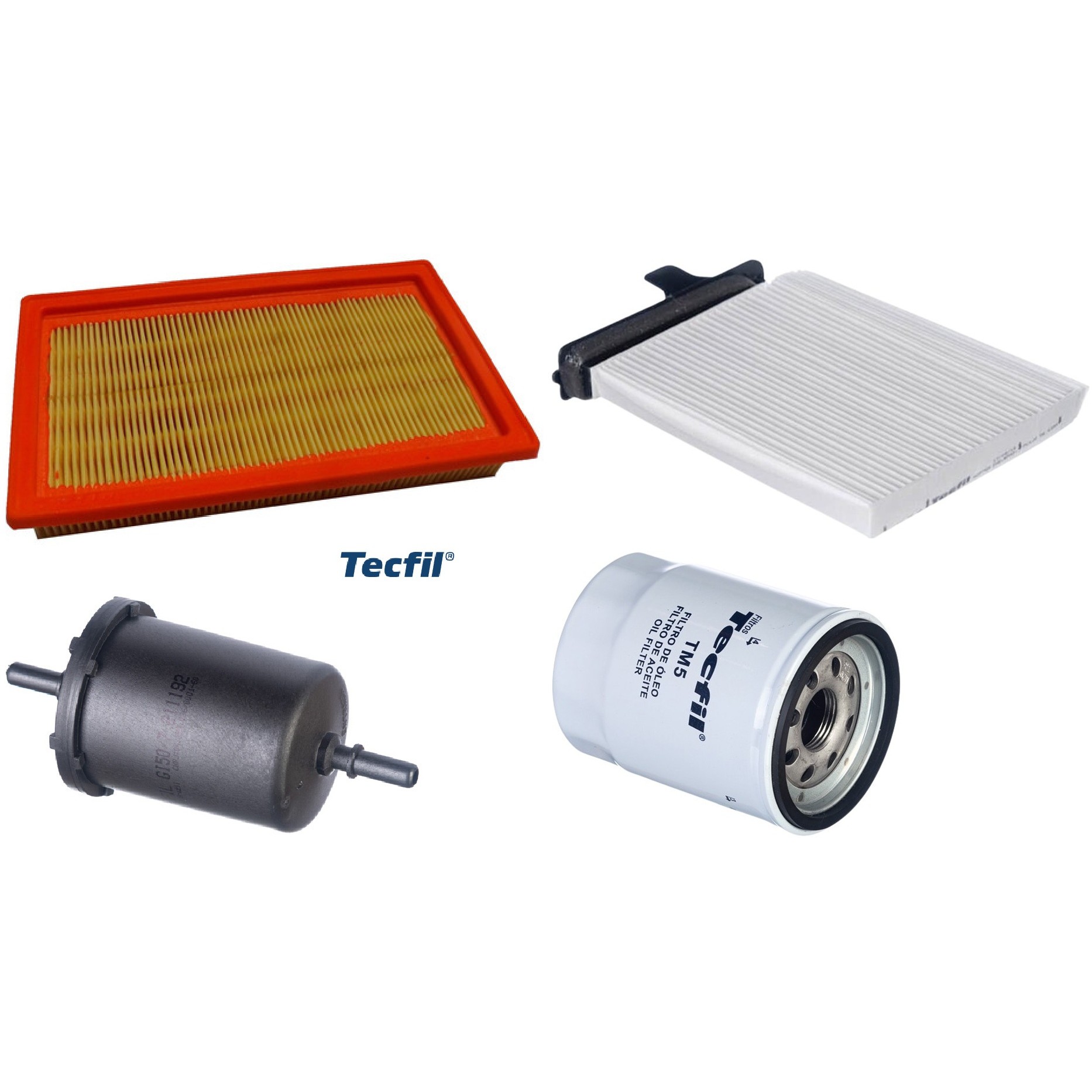 Kit Filtros de Ar do Motor, Óleo, Cabine e Combustível - Tecfil - ACP728 / ARL1654 / GI50/7 / PSL55M-(TM5)
