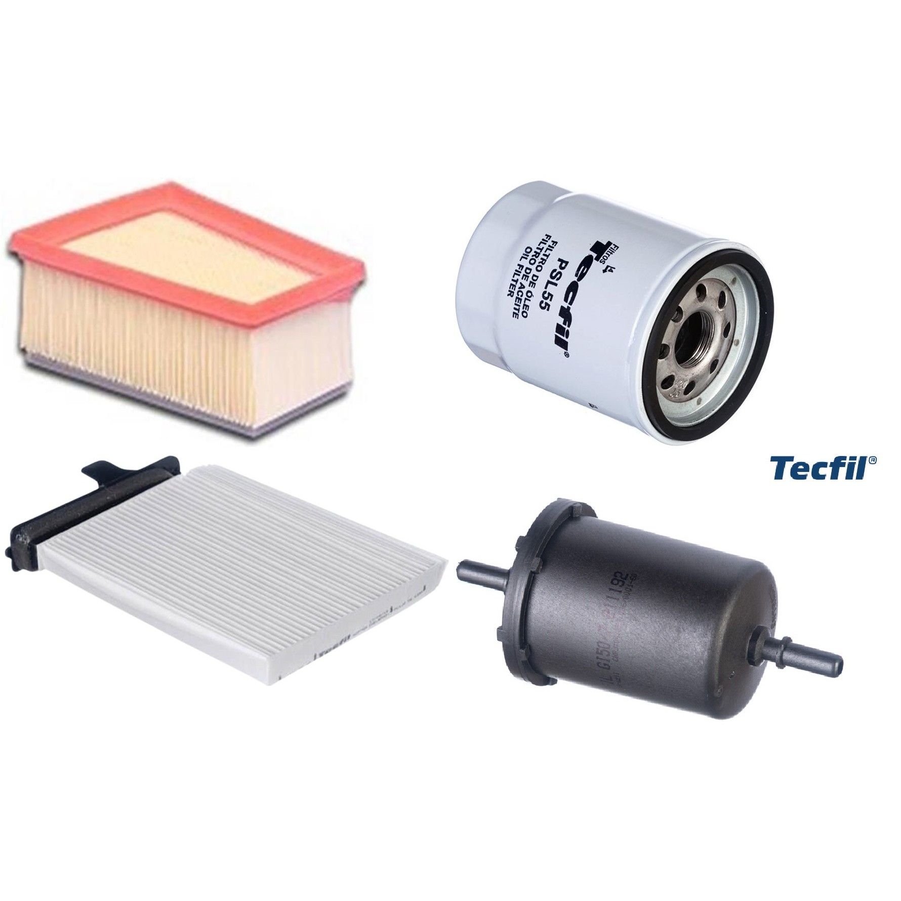 Kit Filtros de Ar do Motor, Óleo, Cabine e Combustível - Tecfil - ACP728 / ART5051 / GI50/7 / PSL55