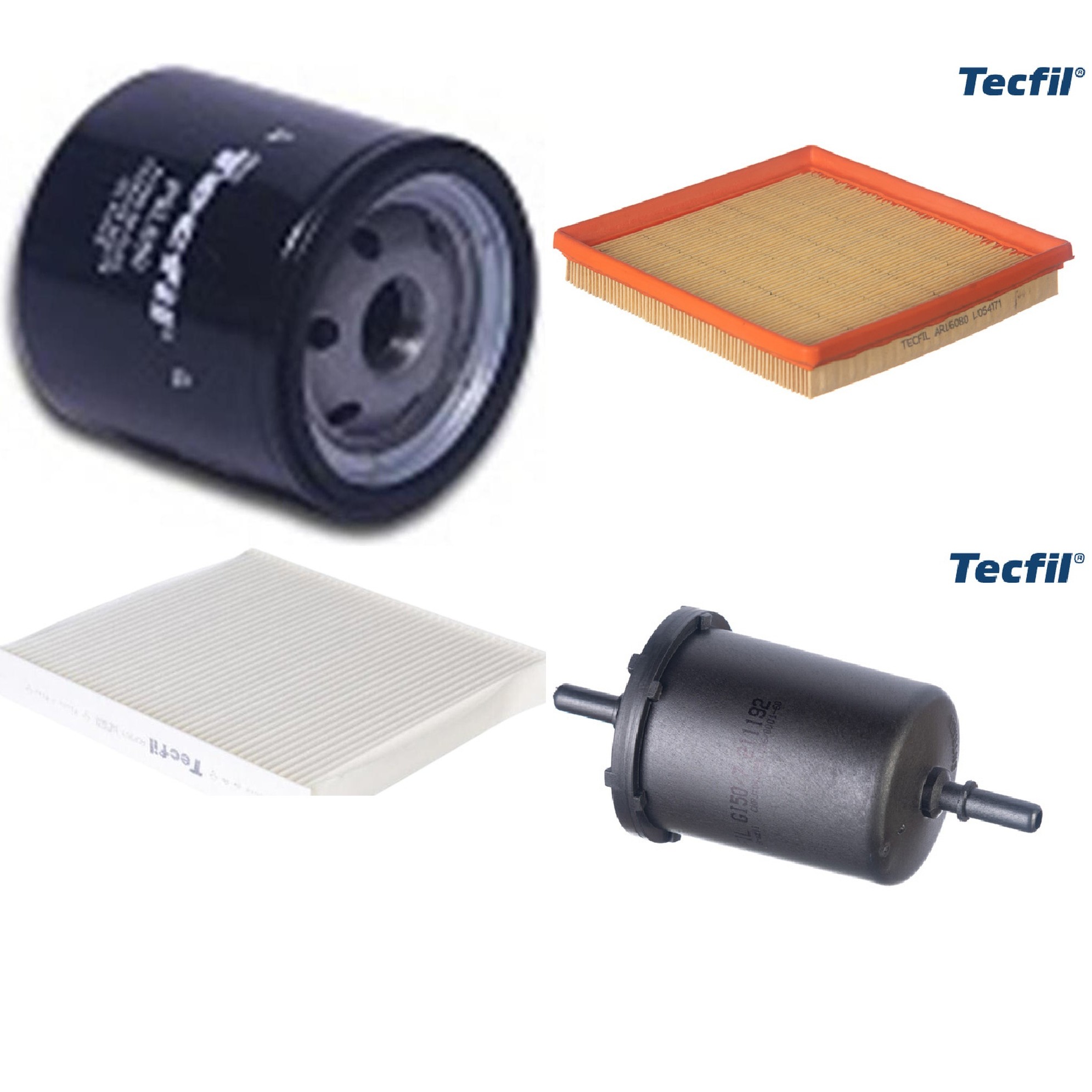 Kit Filtros de Ar do Motor, Óleo, Cabine e Combustível - Tecfil - ACP303 / ARL6080 / GI50/7 / PSL560