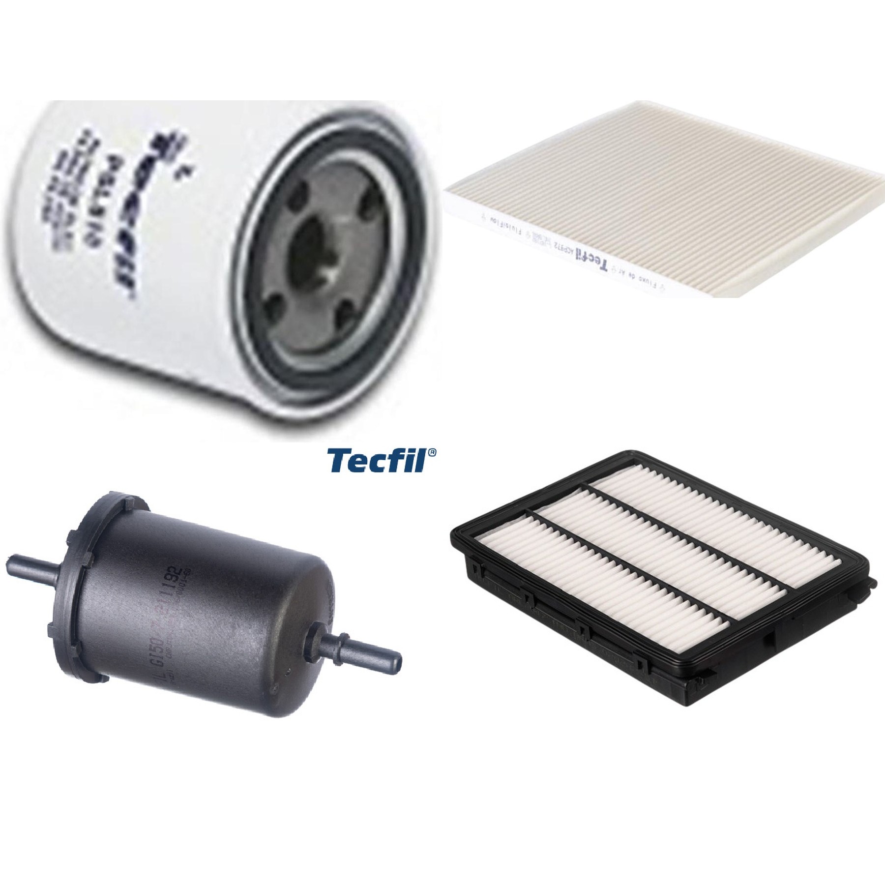 Kit Filtros de Ar do Motor, Óleo, Cabine e Combustível - Tecfil - ACP972 / ARL2347 / GI50/7 / PSL818