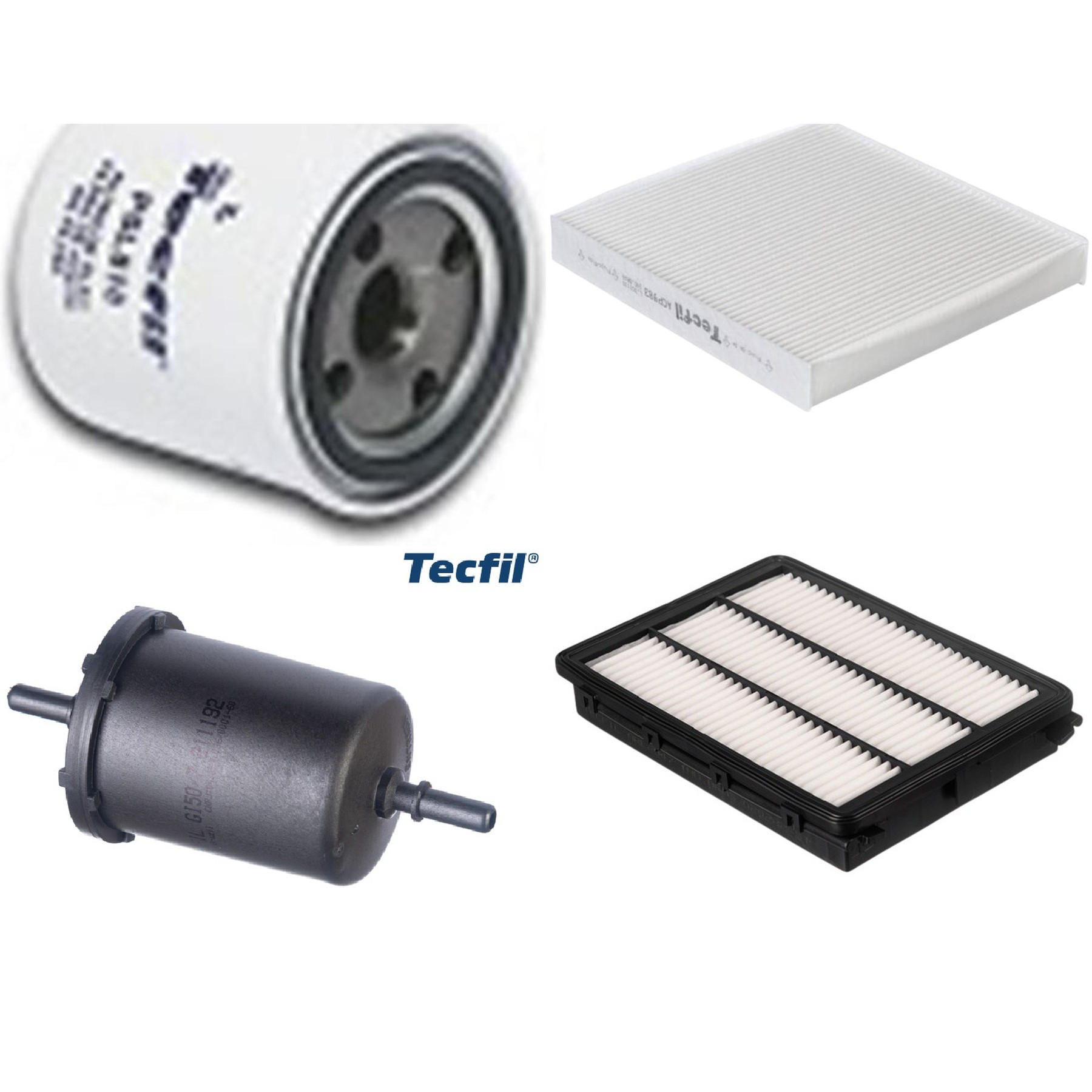 Kit Filtros de Ar do Motor, Óleo, Cabine e Combustível - Tecfil - ACP983 / ARL2347 / GI50/7 / PSL818
