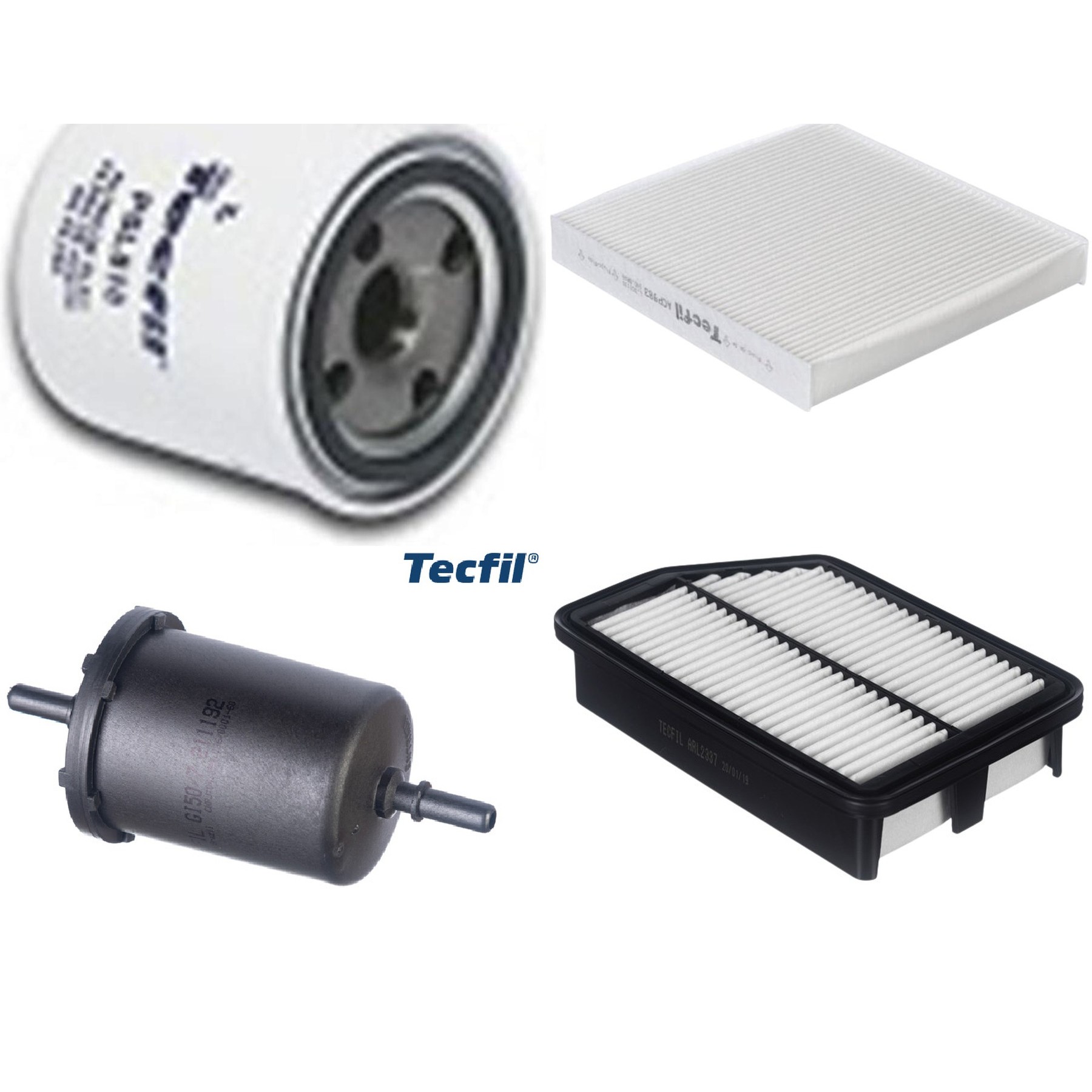 Kit Filtros de Ar do Motor, Óleo, Cabine e Combustível - Tecfil - ACP983 / ARL2337 / GI50/7 / PSL818
