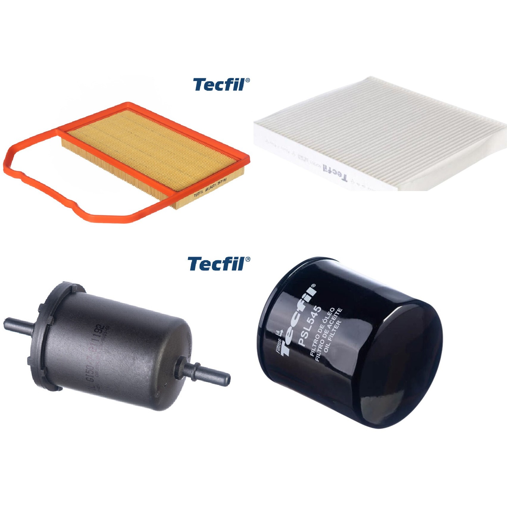 Kit Filtros de Ar do Motor, Óleo, Cabine e Combustível - Tecfil - ACP303 / ARL6071 / GI50/7 / PSL545