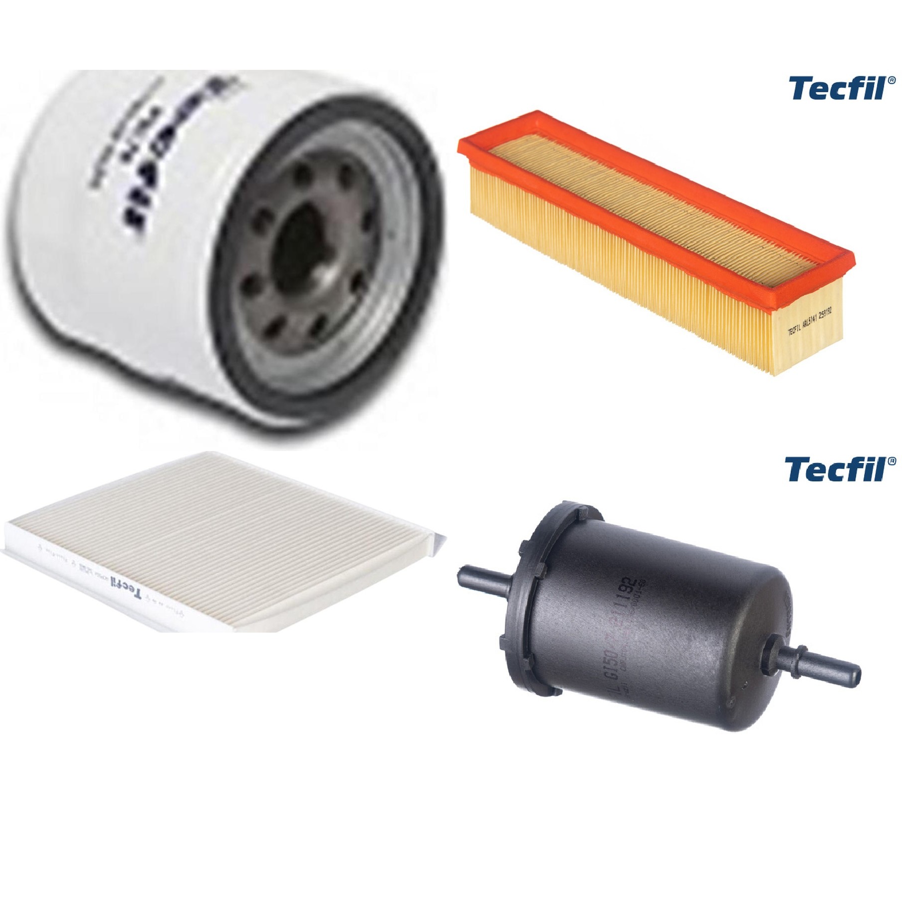 Kit Filtros de Ar do Motor, Óleo, Cabine e Combustível - Tecfil - ACP554 / ARL5141 / GI50/7 / PSL78