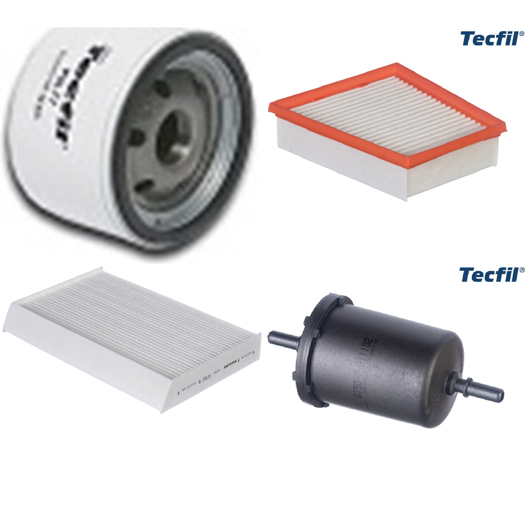 Kit Filtros de Ar do Motor, Óleo, Cabine e Combustível - Tecfil - ACP555 / ARL5143 / GI50/7 / PSL77