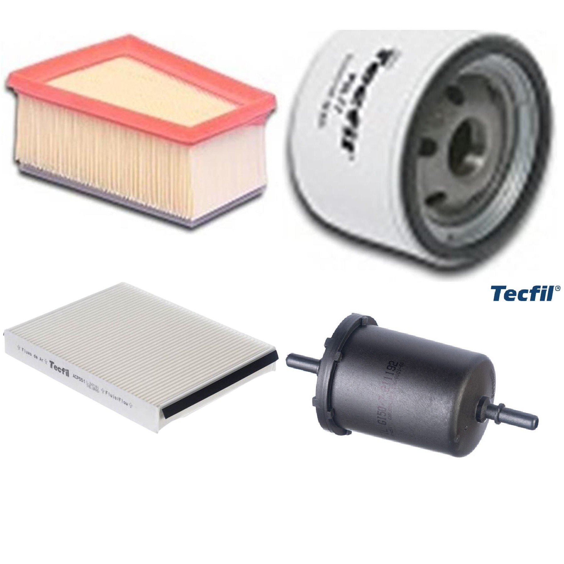 Kit Filtros de Ar do Motor, Óleo, Cabine e Combustível - Tecfil - ACP551 / ART5051 / GI50/7 / PSL77