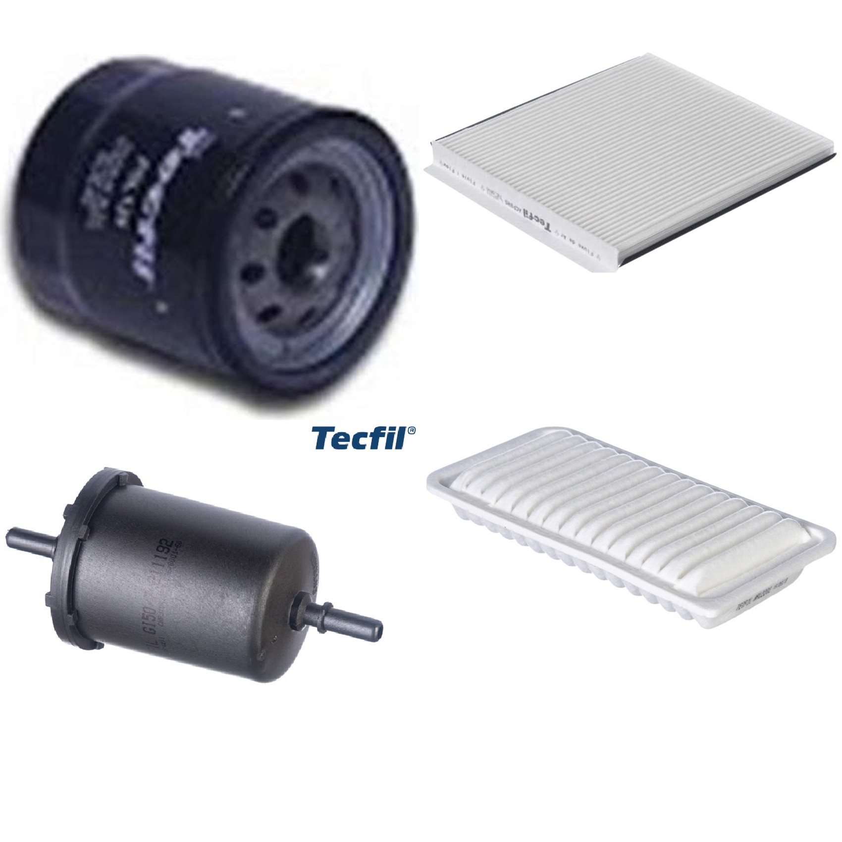Kit Filtros de Ar do Motor, Óleo, Cabine e Combustível - Tecfil - ACP885 / ARL2202 / GI50/7 / PSL129