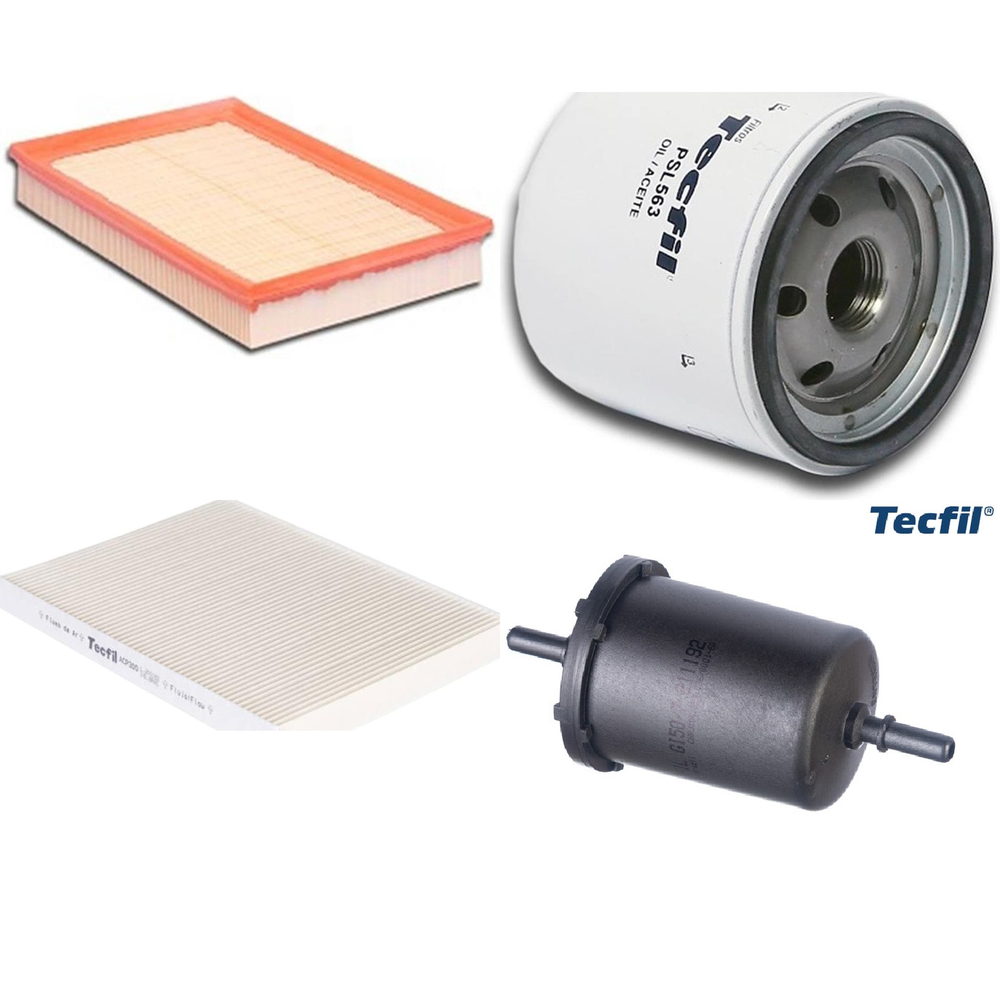 Kit Filtros de Ar do Motor, Óleo, Cabine e Combustível - Tecfil - ACP300 / ARL6095 / GI50/7 / PSL563