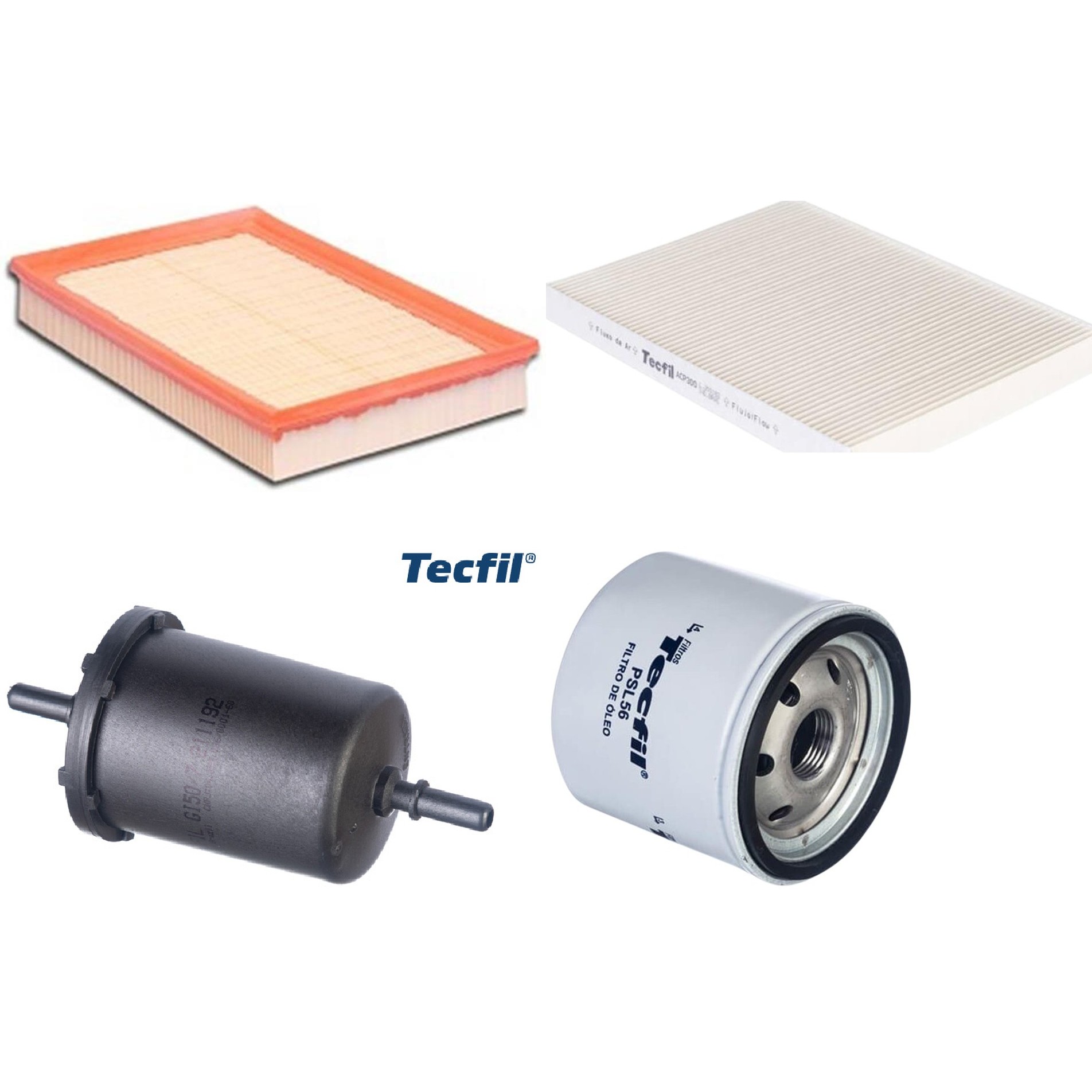 Kit Filtros de Ar do Motor, Óleo, Cabine e Combustível - Tecfil - ACP300 / ARL6095 / GI50/7 / PSL56