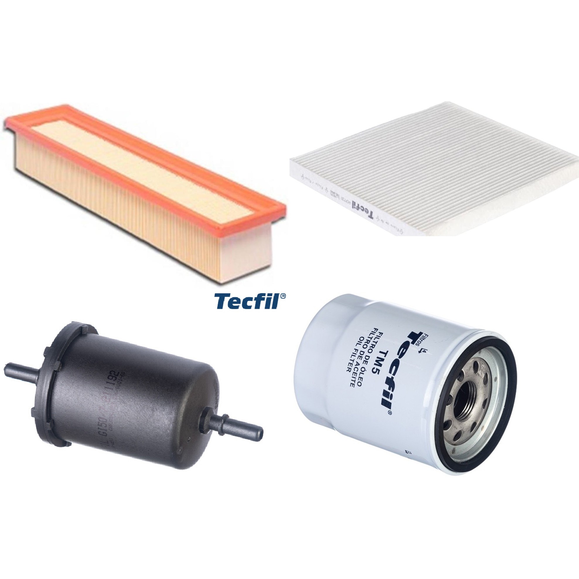 Kit Filtros de Ar do Motor, Óleo, Cabine e Combustível - Tecfil - ACP730 / ARL5138 / GI50/7 / PSL55M-(TM5)
