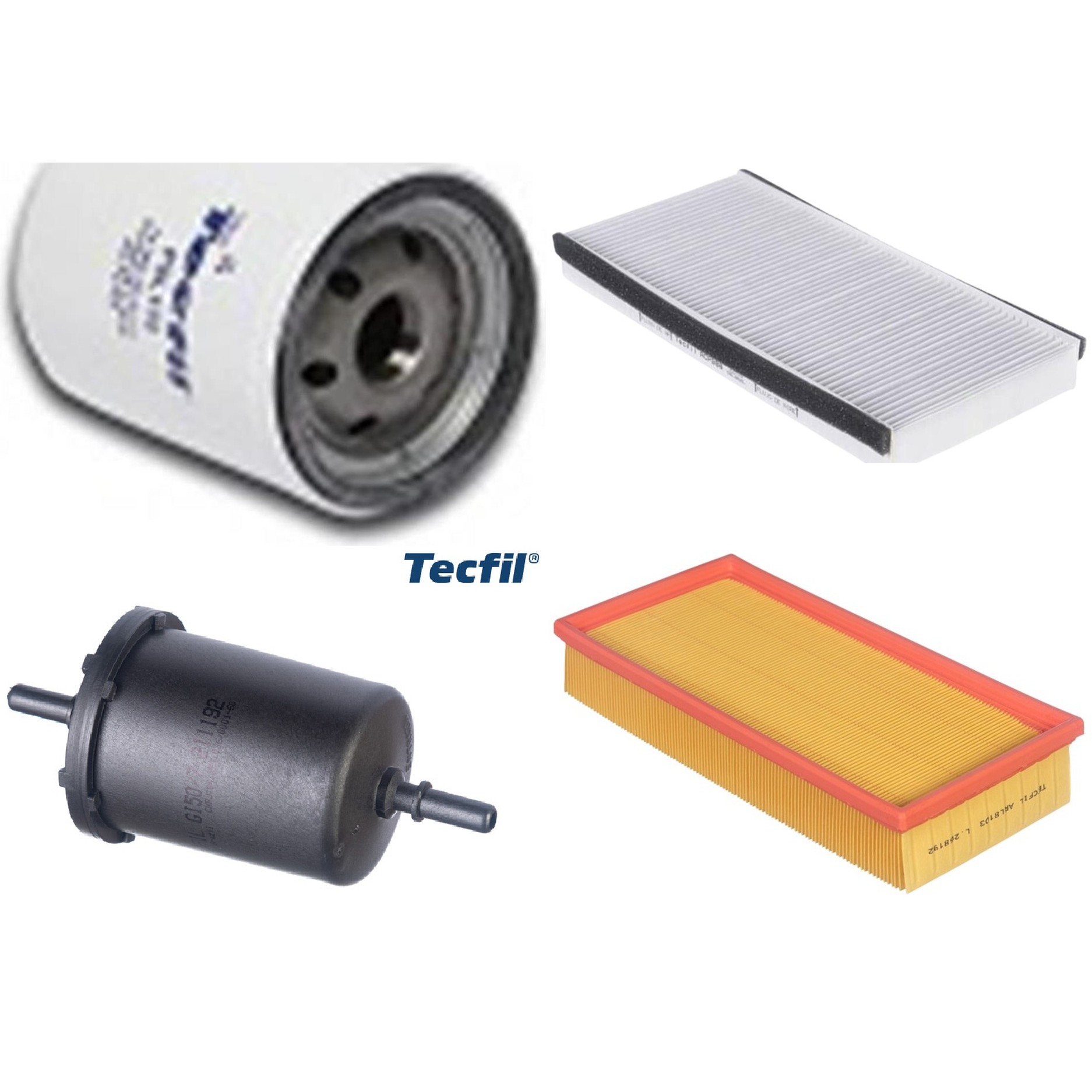 Kit Filtros de Ar do Motor, Óleo, Cabine e Combustível - Tecfil - ACP806 / ARL8103 / GI50/7 / PSL135