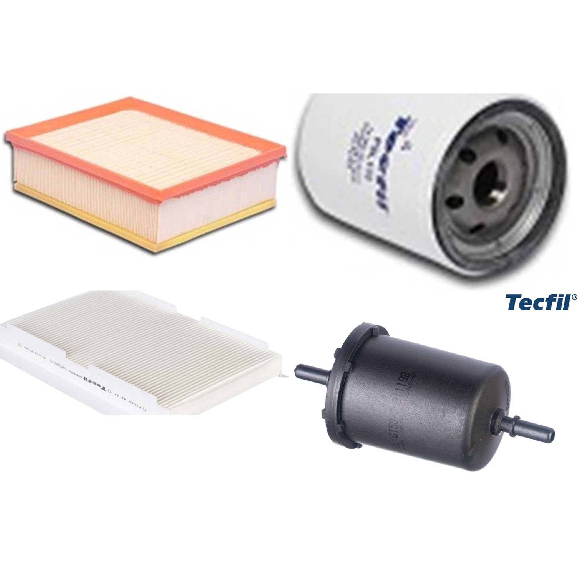 Kit Filtros de Ar do Motor, Óleo, Cabine e Combustível - Tecfil - ACP903 / ARL8109 / GI50/7 / PSL135