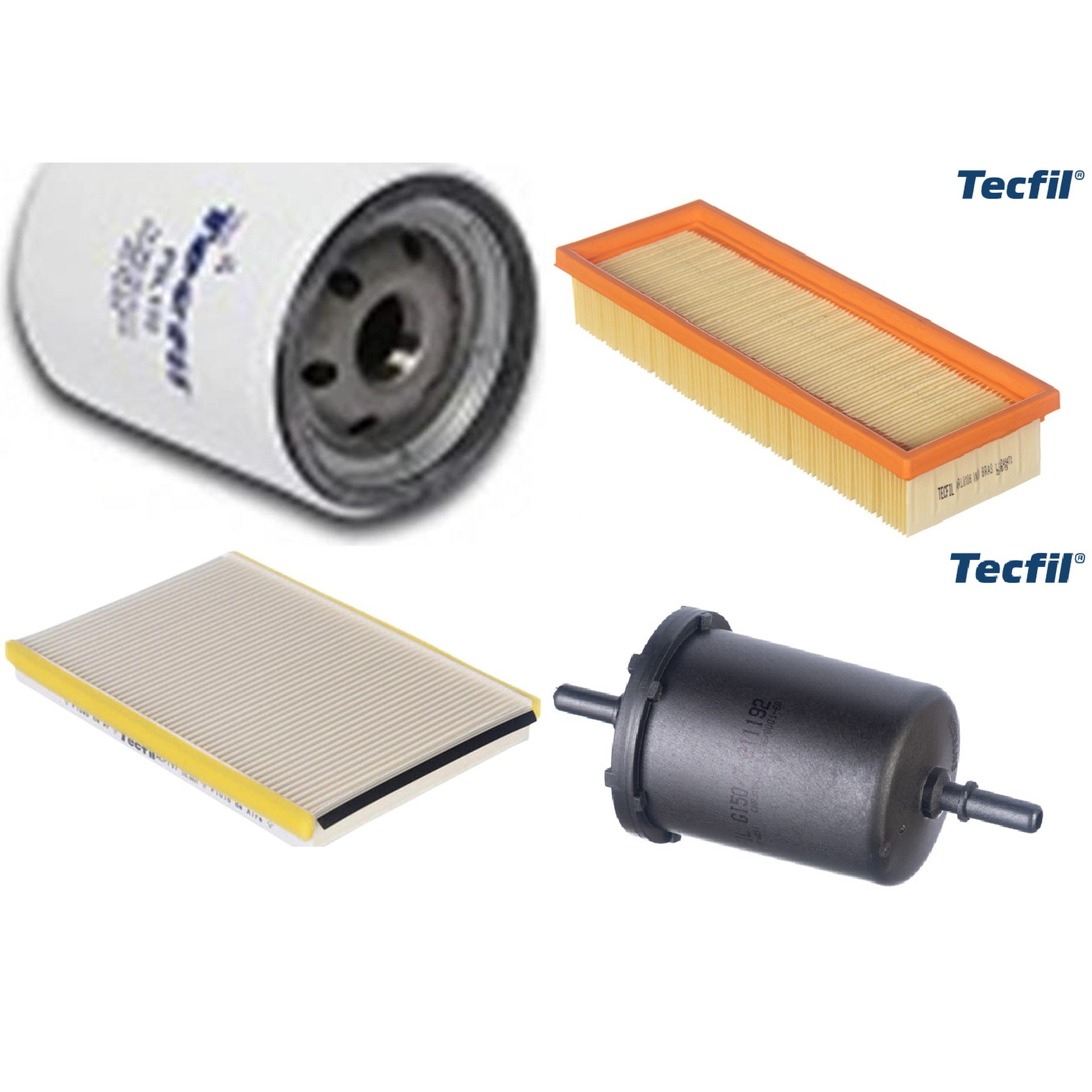 Kit Filtros de Ar do Motor, Óleo, Cabine e Combustível - Tecfil - ACP797 / ARL8106 / GI50/7 / PSL135