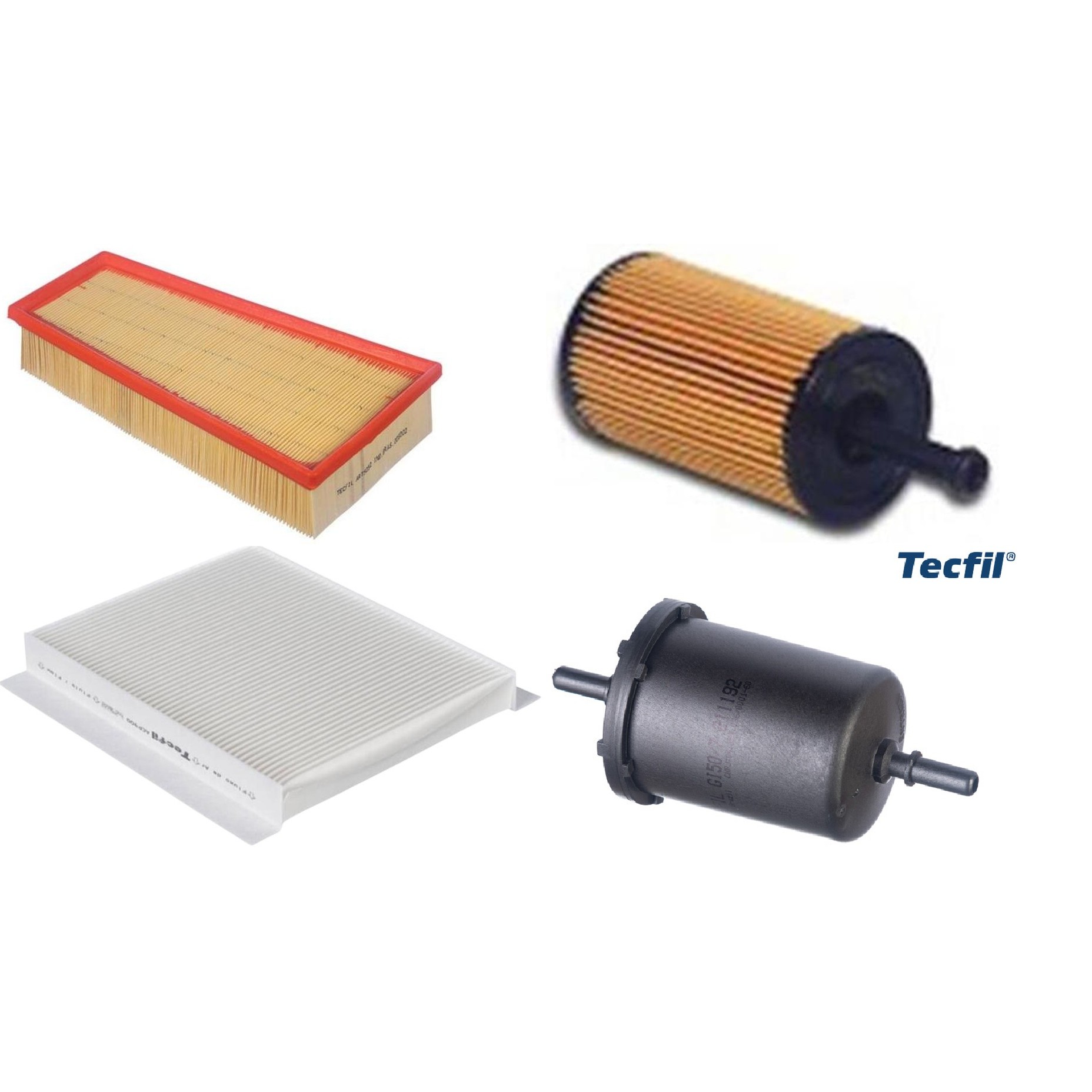 Kit Filtros de Ar do Motor, Óleo, Cabine e Combustível - Tecfil - ACP900 / ART5052 / GI50/7 / PEL110