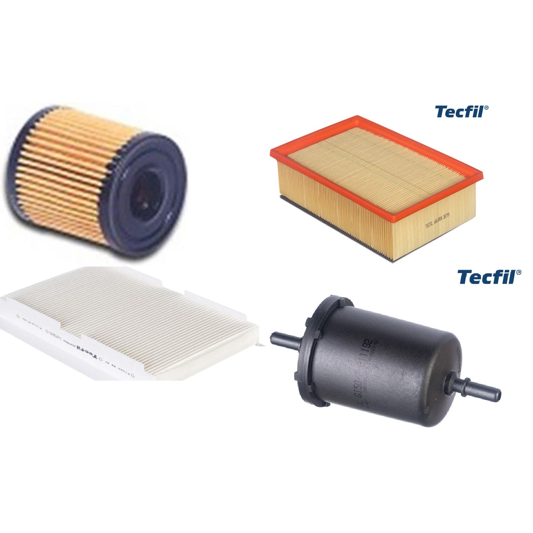 Kit Filtros de Ar do Motor, Óleo, Cabine e Combustível - Tecfil - ACP903 / ARL8108 / GI50/7 / PEL108