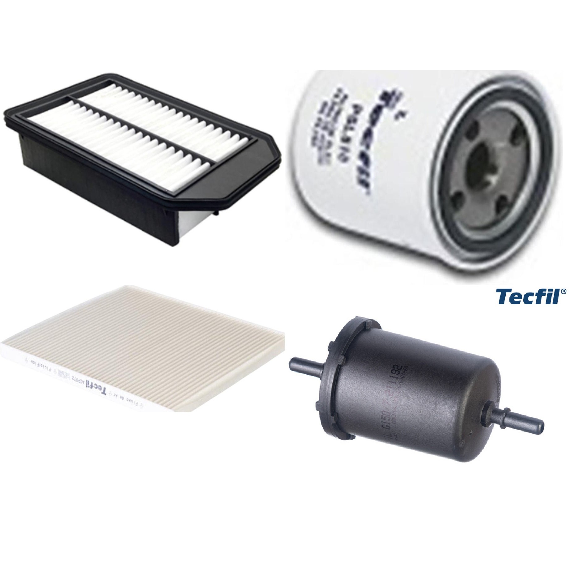 Kit Filtros de Ar do Motor, Óleo, Cabine e Combustível - Tecfil - ACP972 / ARL2349 / GI50/7 / PSL818