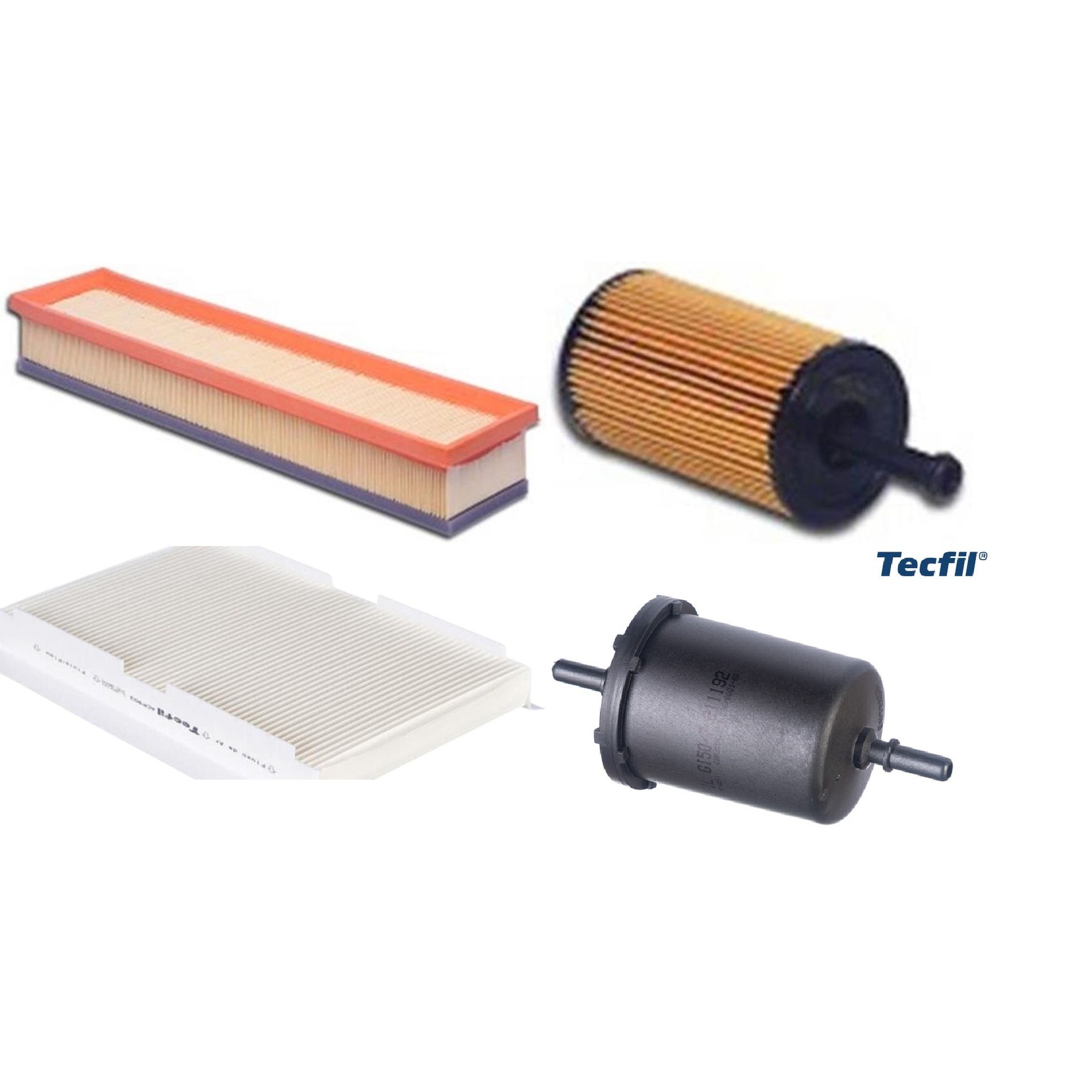 Kit Filtros de Ar do Motor, Óleo, Cabine e Combustível - Tecfil - ACP903 / ARL5049 / GI50/7 / PEL110